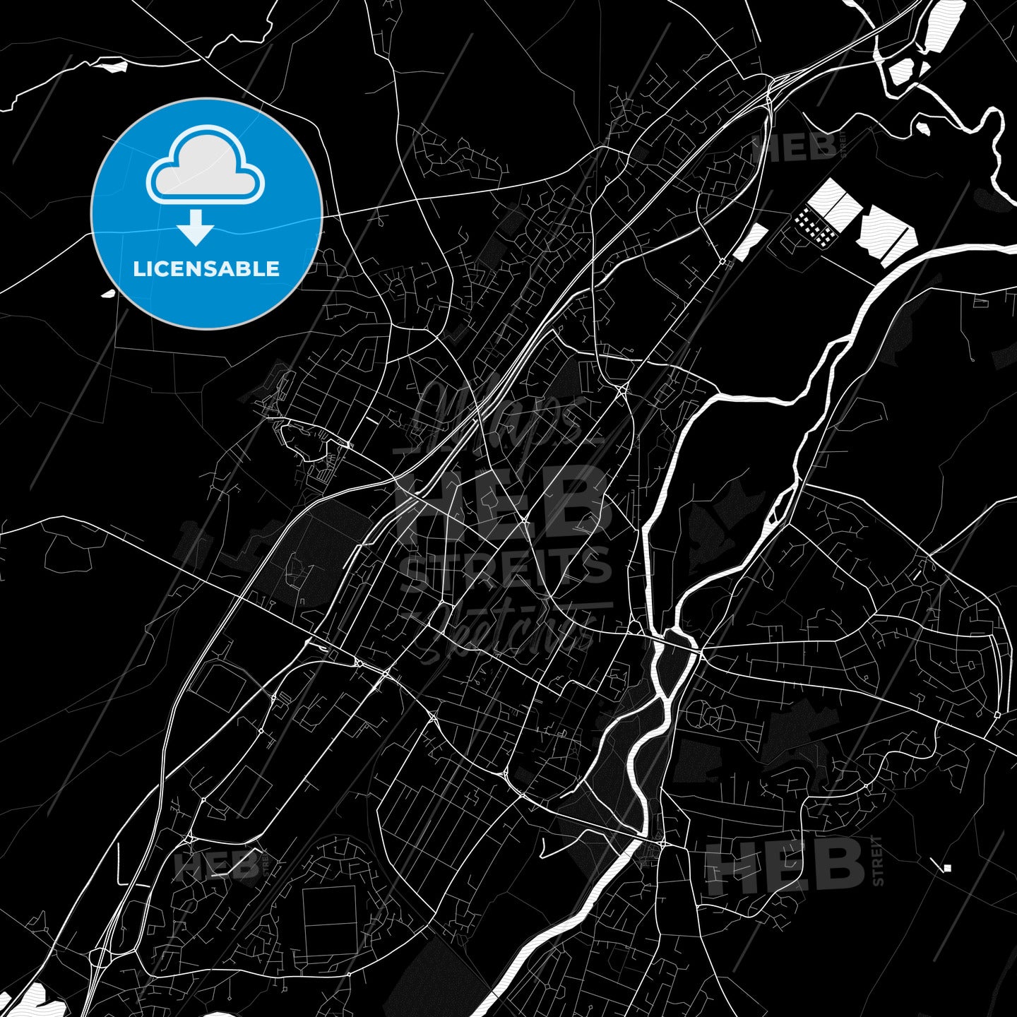 Burton-upon-Trent, England PDF map