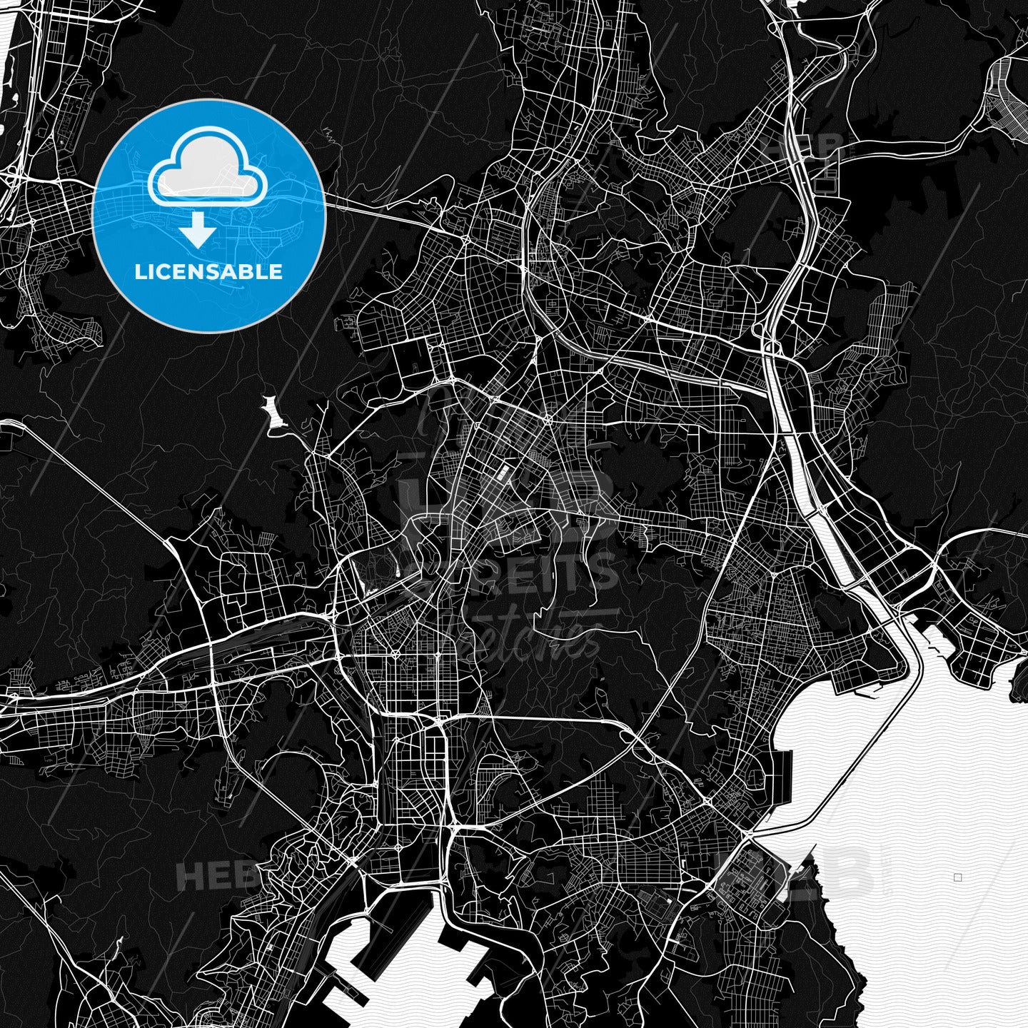 Busan, South Korea PDF map