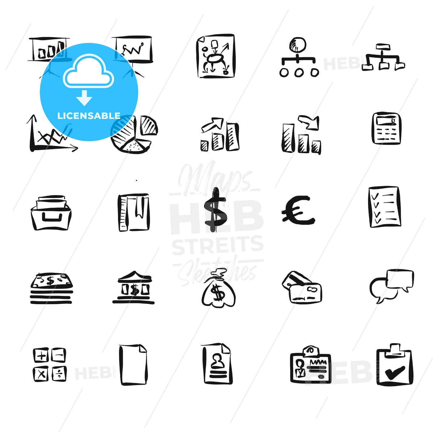 Business Symbol Vector Doodles – instant download