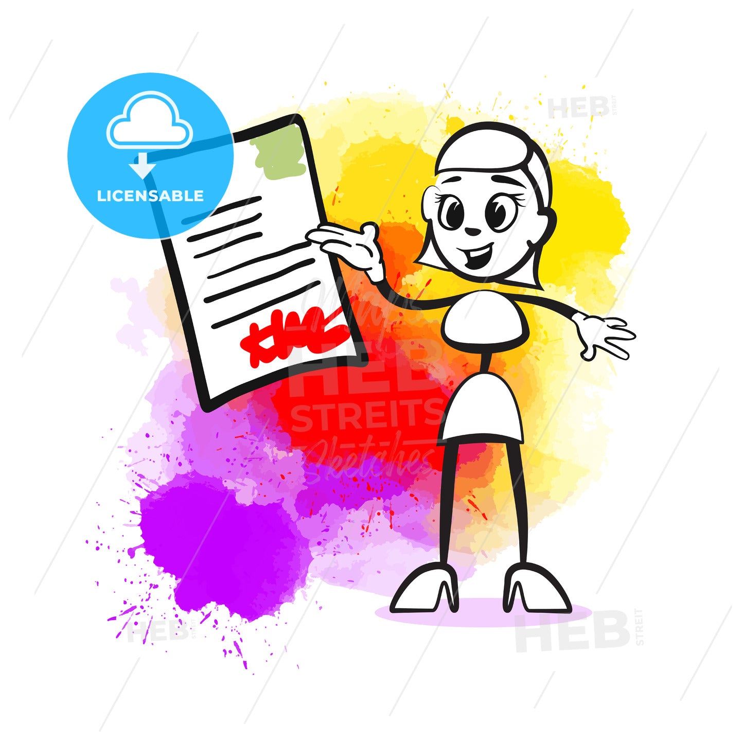 Business woman signing contract – instant download