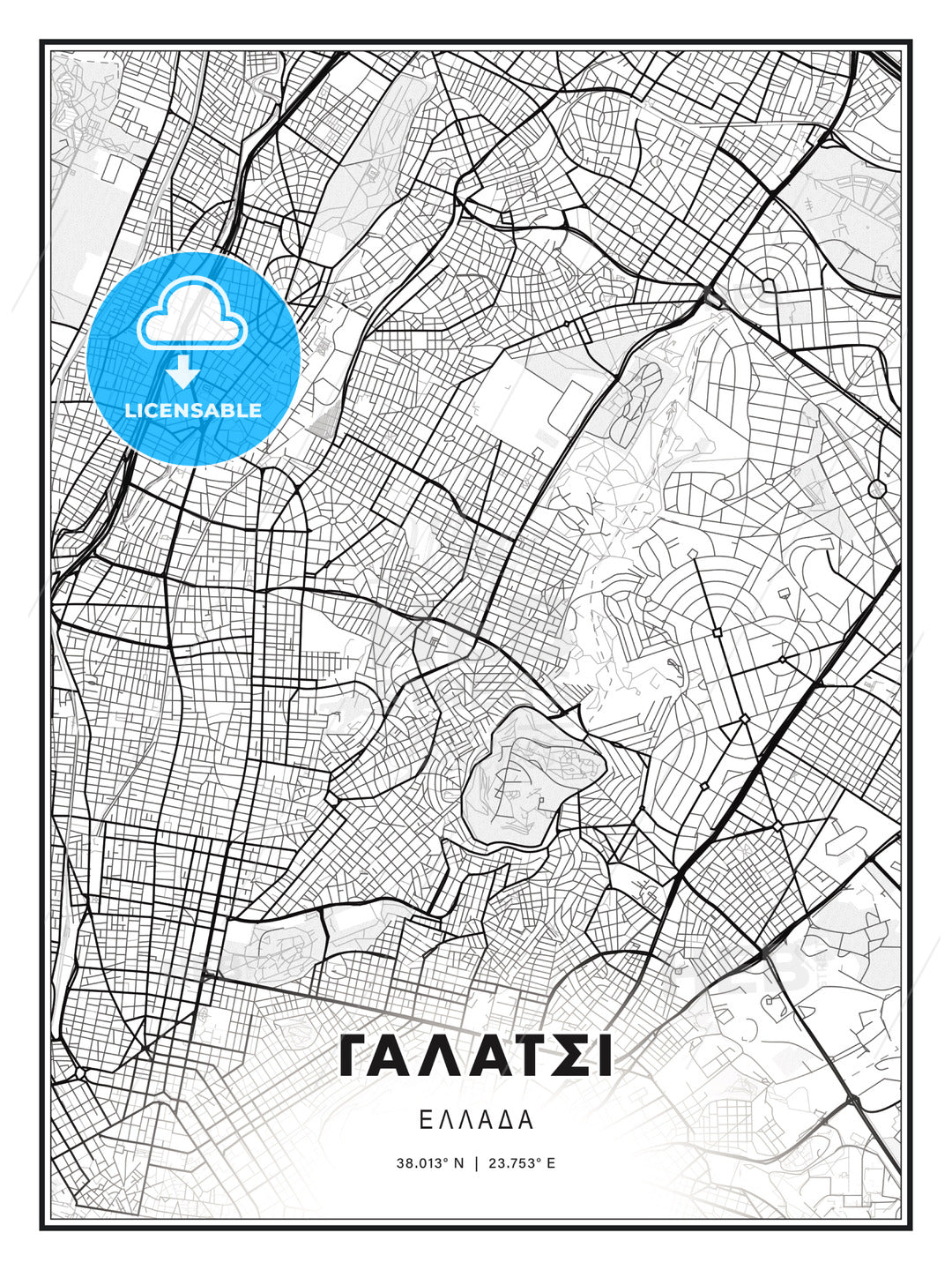 ΓΑΛΑΤΣΙ / Galatsi, Greece, Modern Print Template in Various Formats - HEBSTREITS Sketches