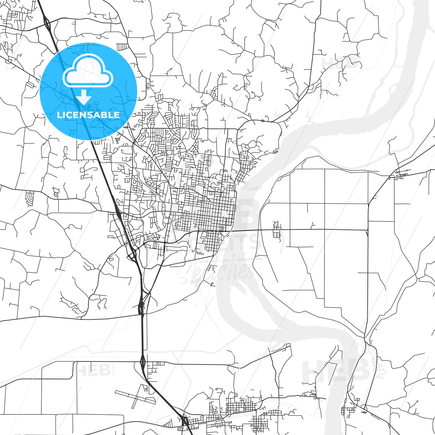 Cape Girardeau, Missouri - Area Map - Light