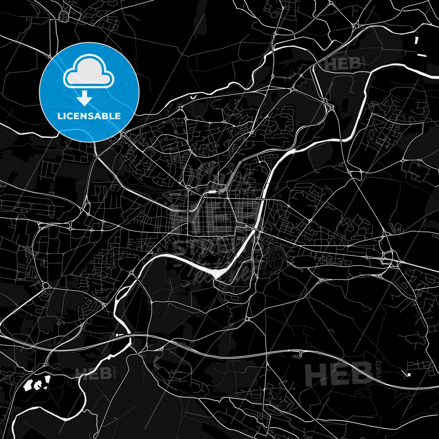 Carcassonne, France PDF map