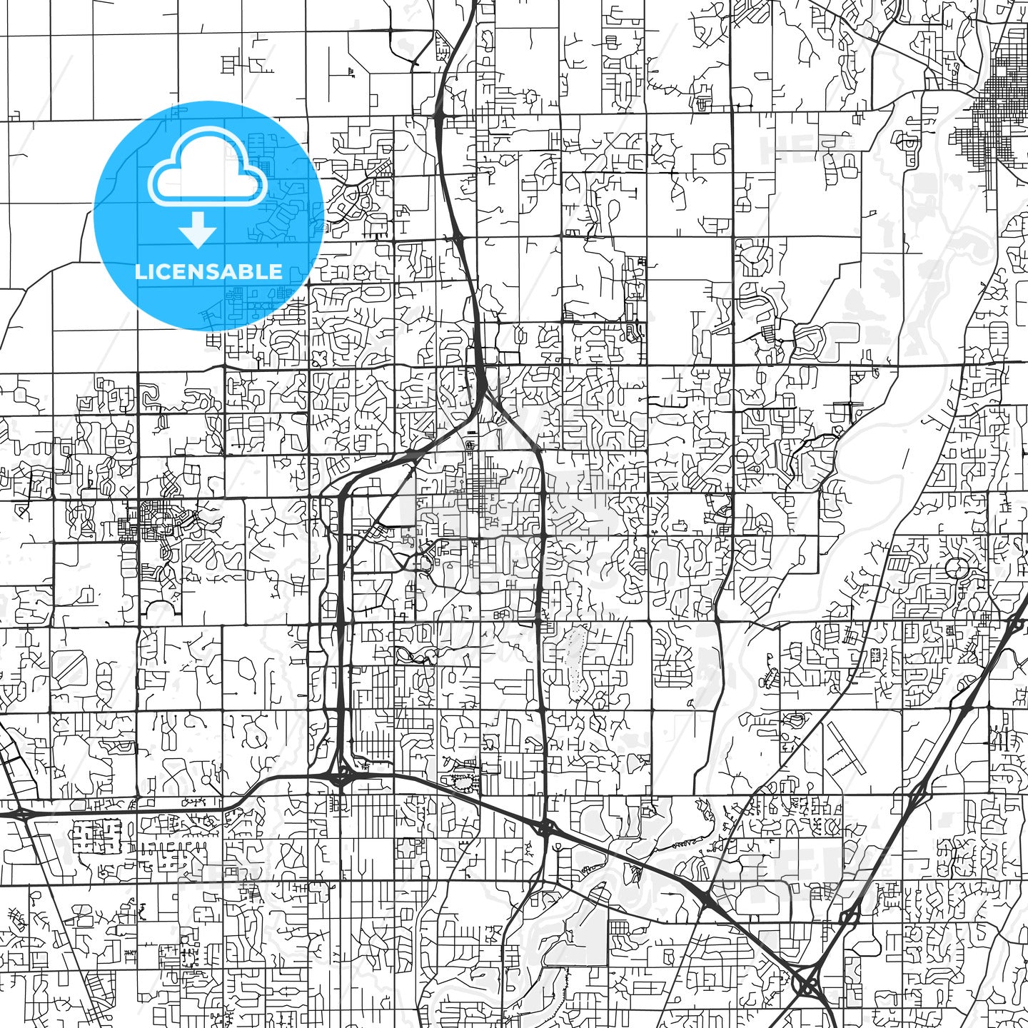 Carmel, Indiana - Area Map - Light
