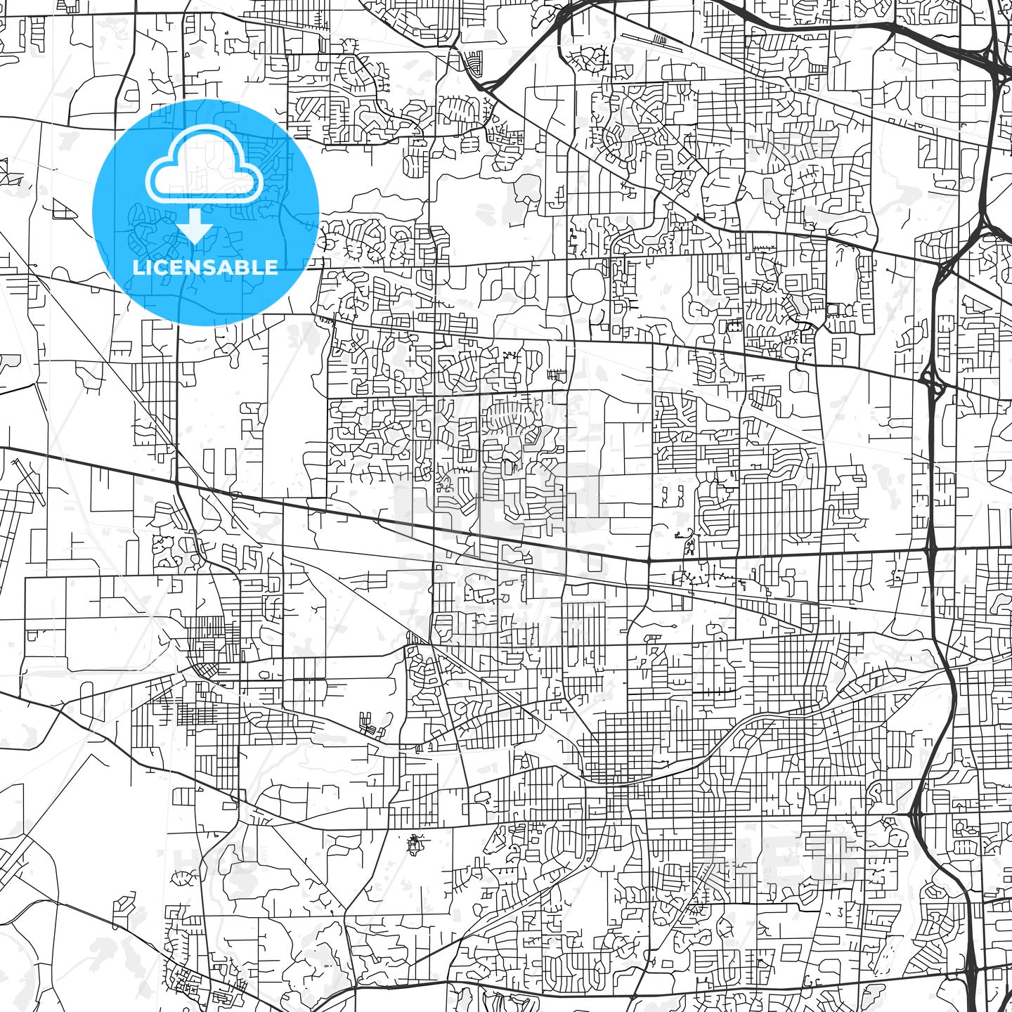Carol Stream, Illinois - Area Map - Light