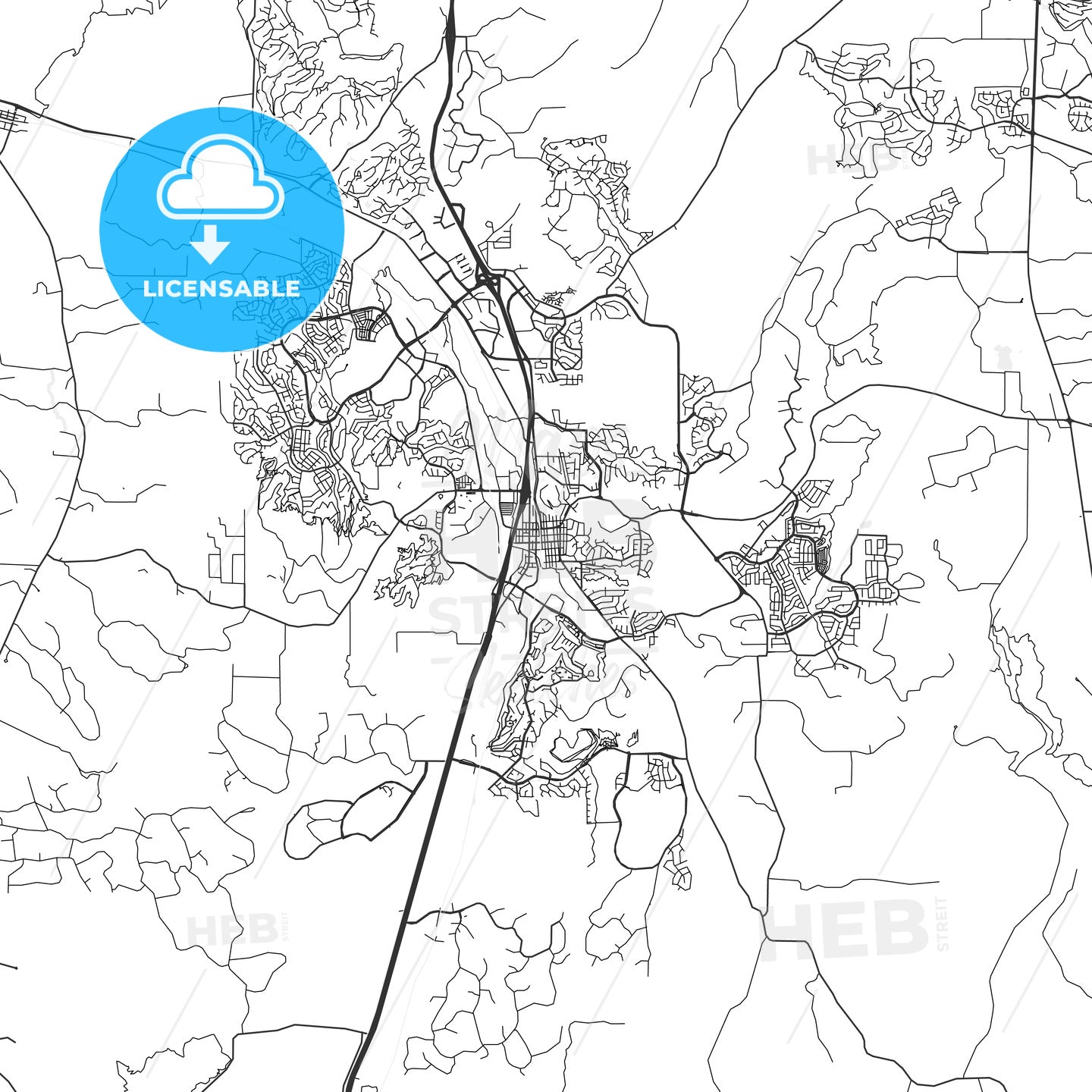 Castle Rock, Colorado - Area Map - Light