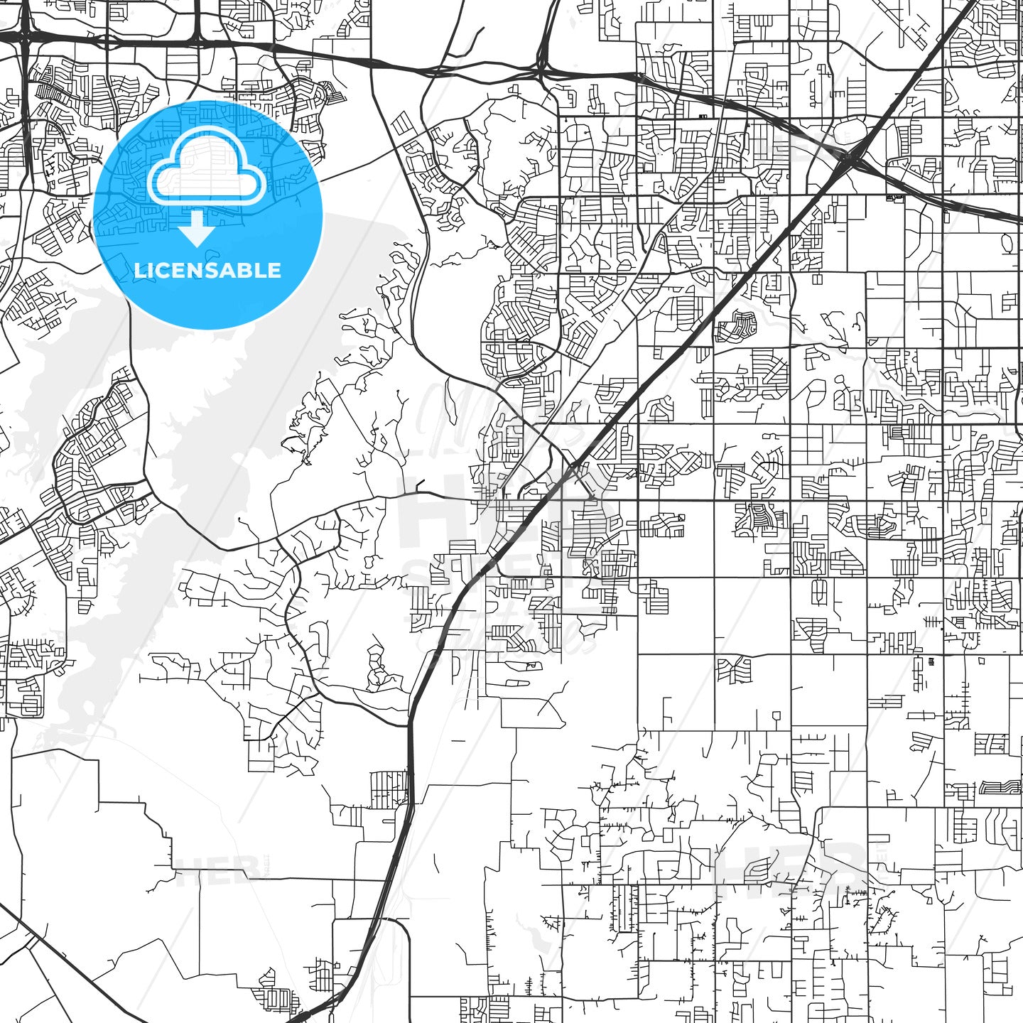 Cedar Hill, Texas - Area Map - Light