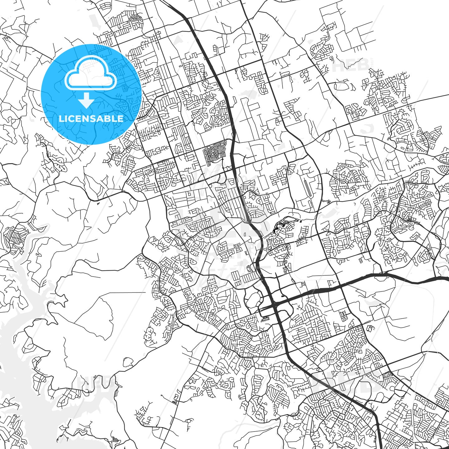 Cedar Park, Texas - Area Map - Light