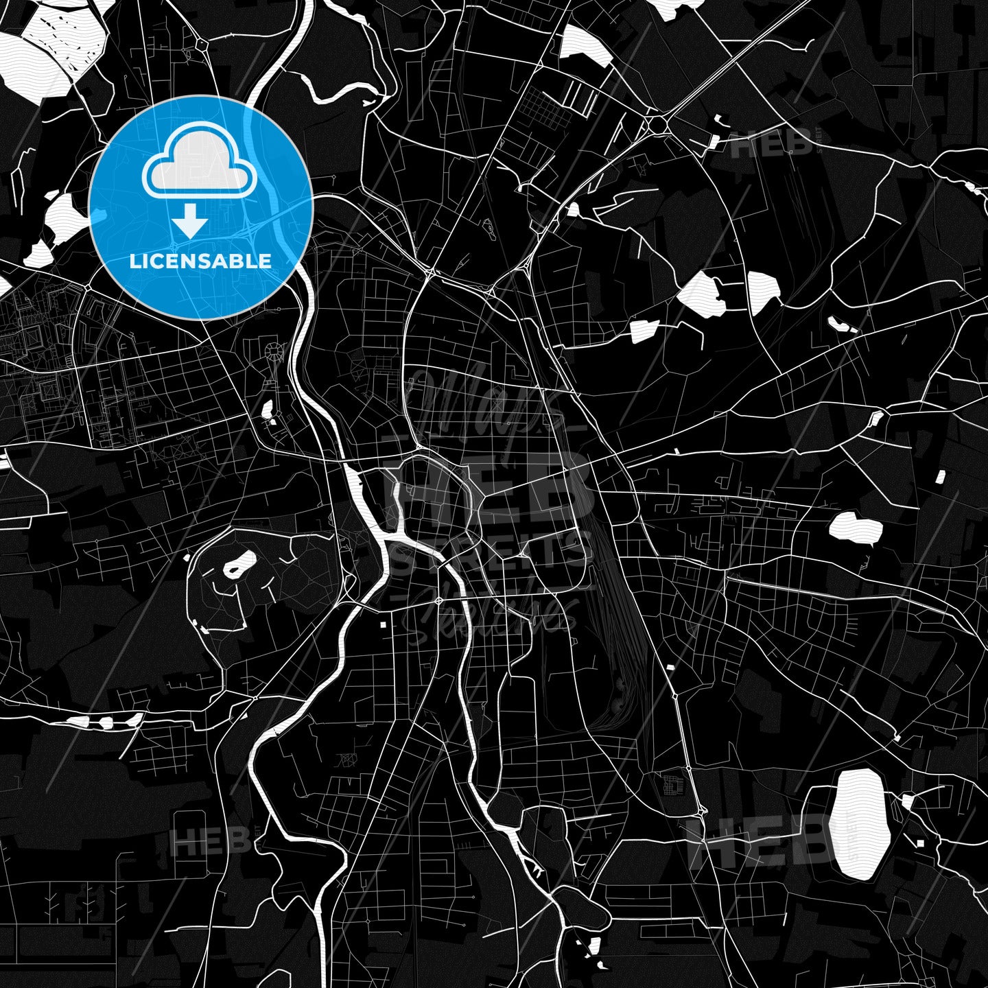České Budějovice, Czechia PDF map