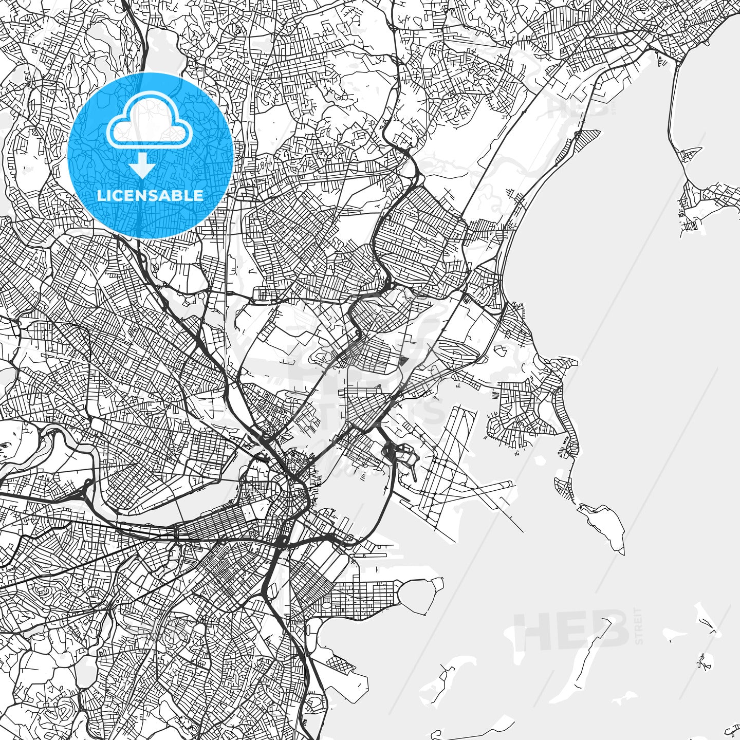 Chelsea, Massachusetts - Area Map - Light