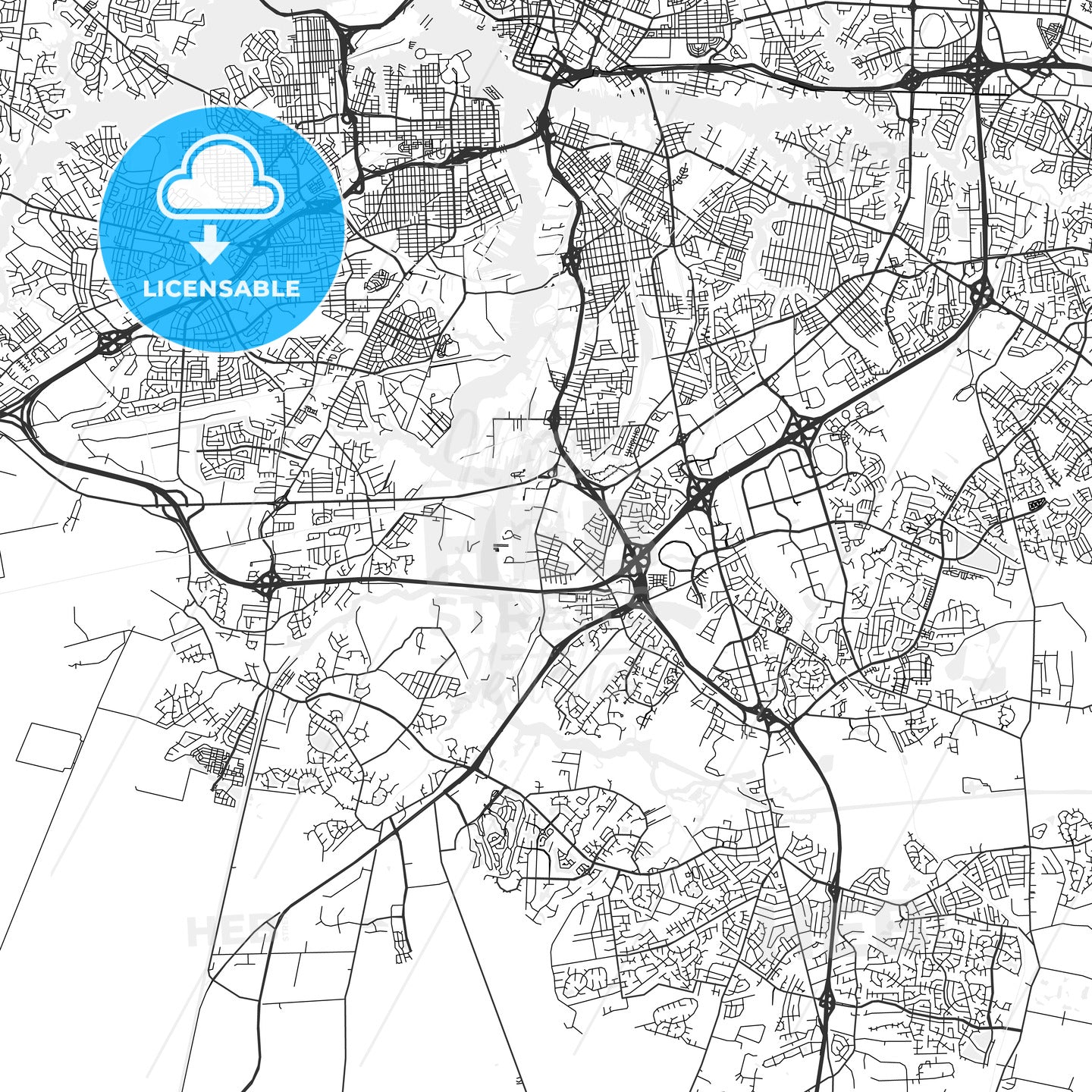 Chesapeake, Virginia - Area Map - Light
