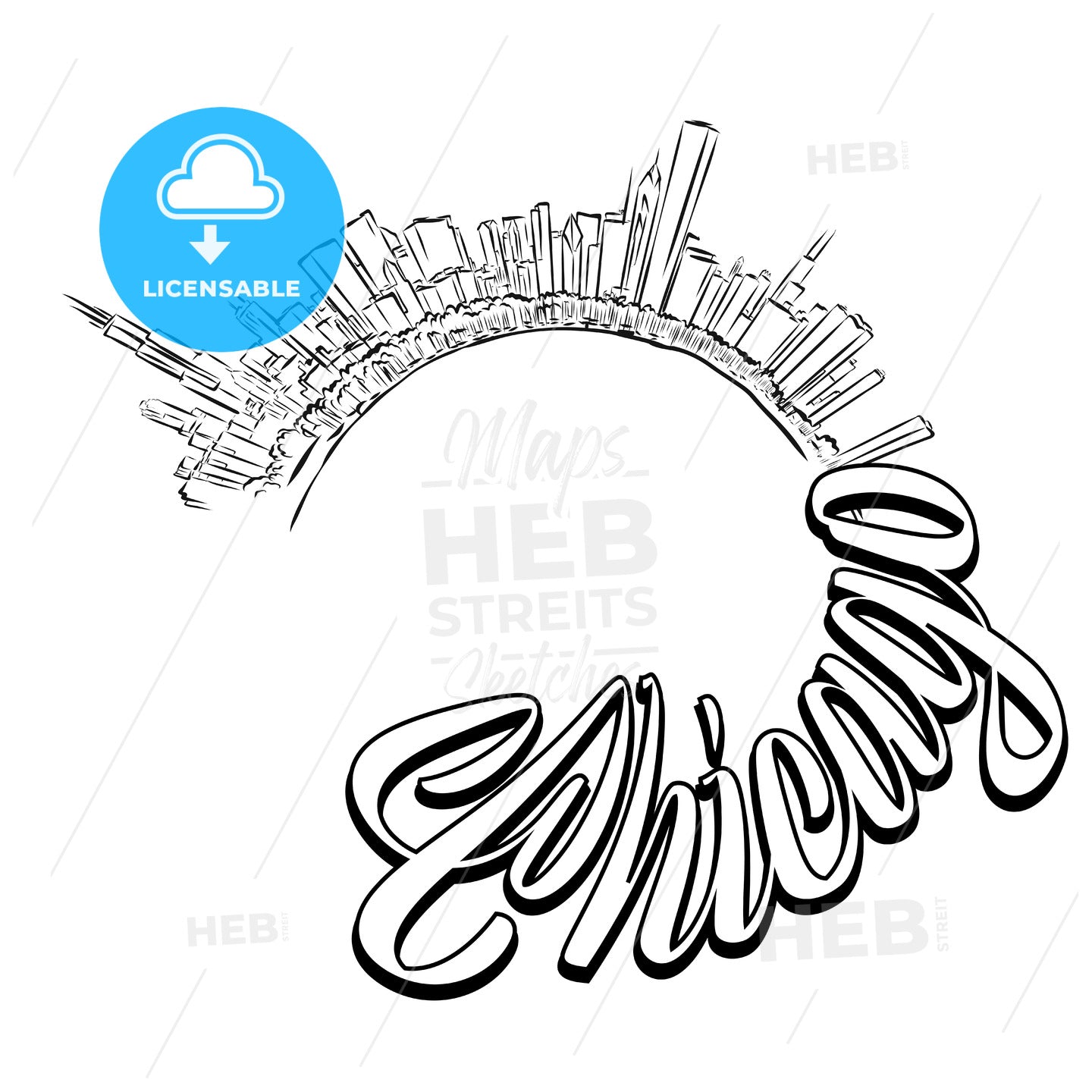 Chicago paorama cover design – instant download