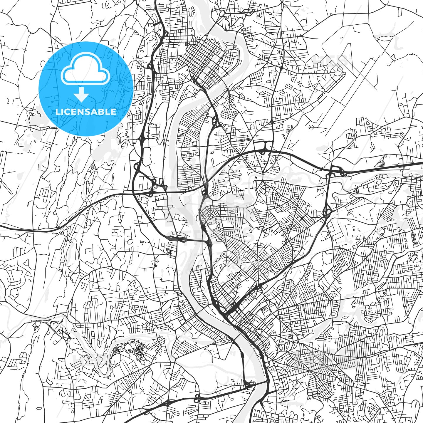 Chicopee, Massachusetts - Area Map - Light