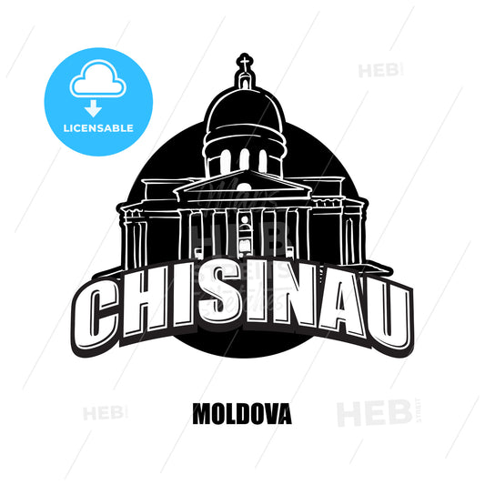 Chisinau, Moldova, black and white logo – instant download