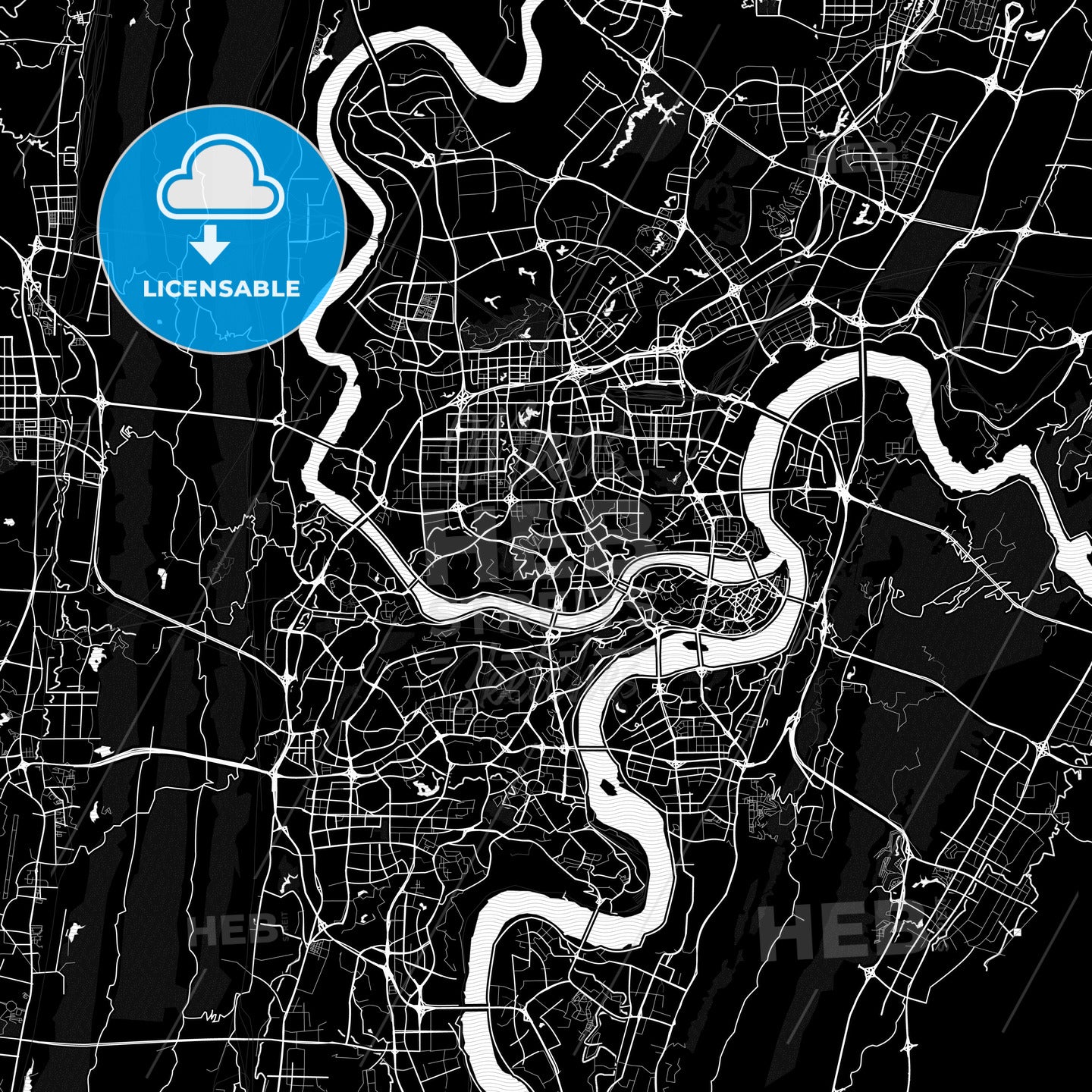 Chongqing, China PDF map