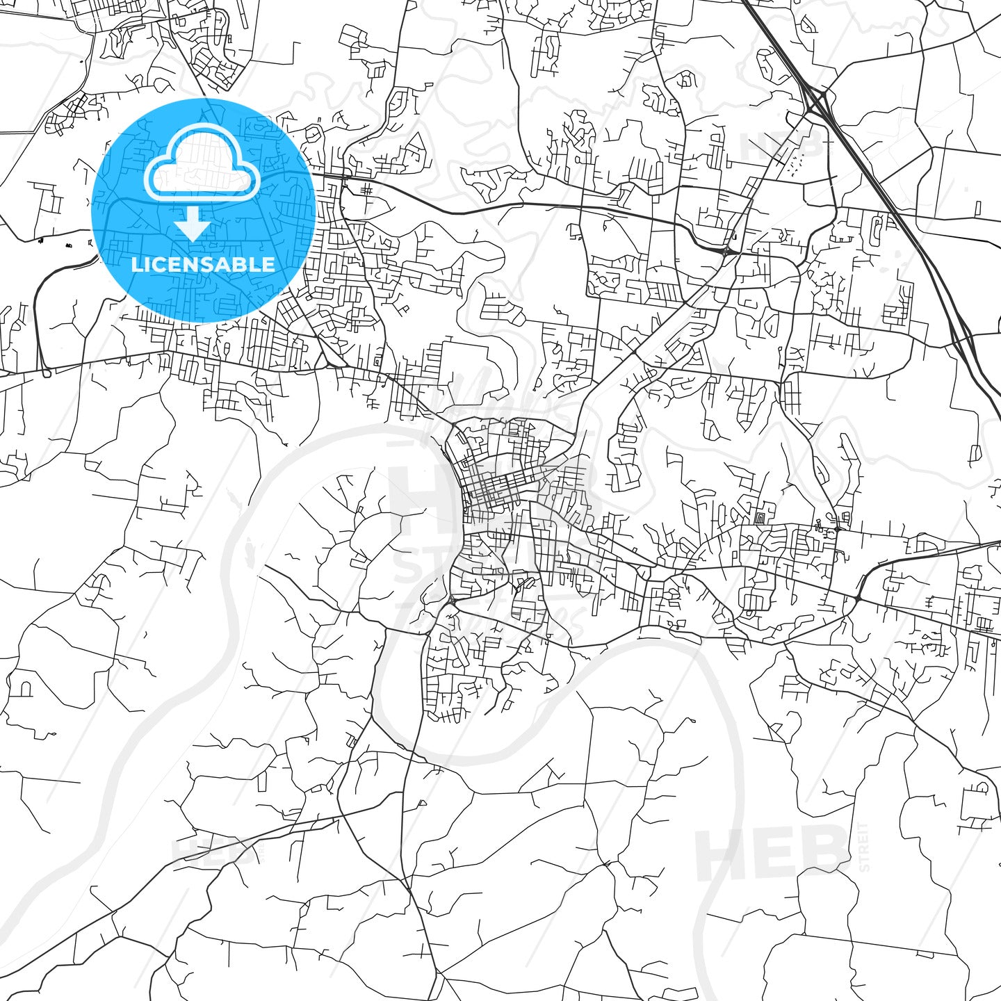Clarksville, Tennessee - Area Map - Light