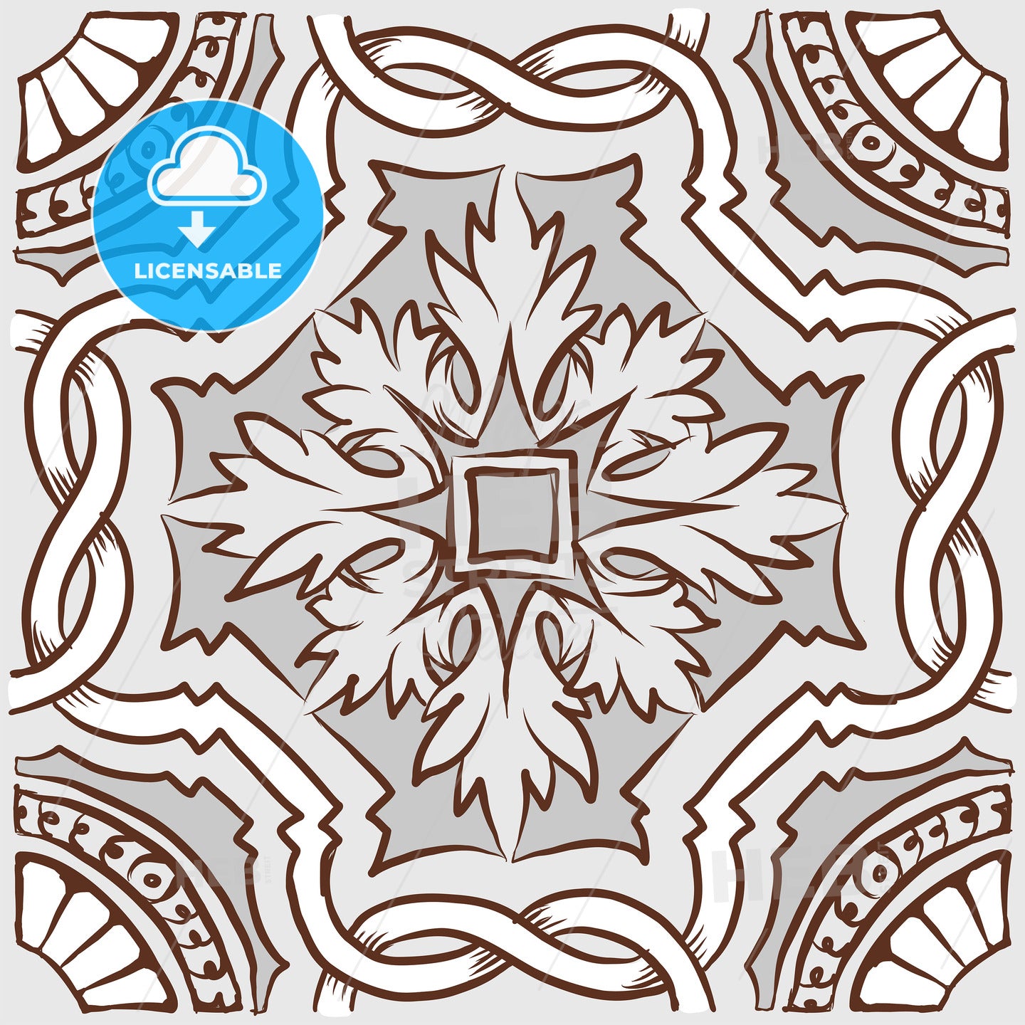 Clean Hand Drawn Portuguese Azulejos