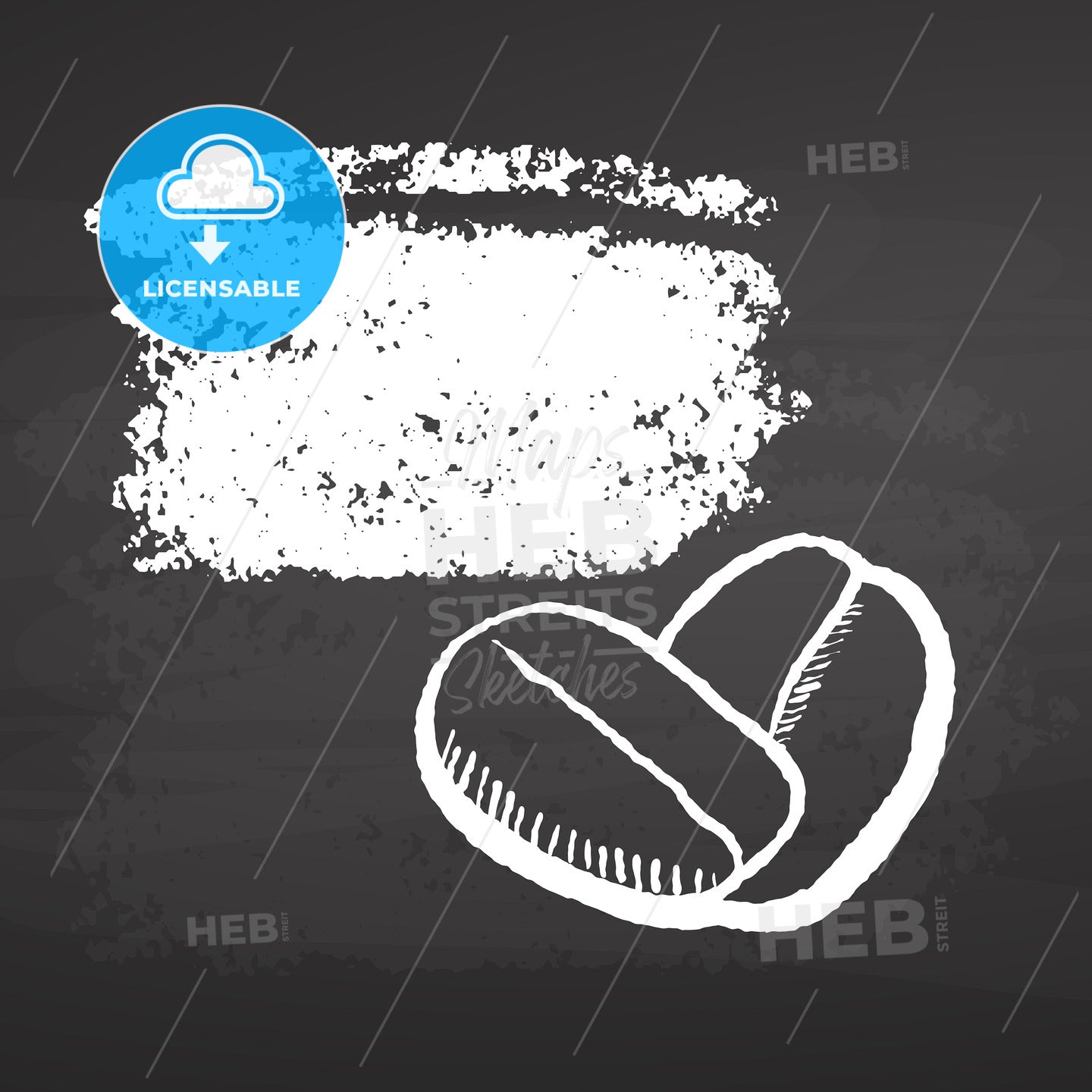 Coffee Beans with Emty Space on Chalkboard – instant download