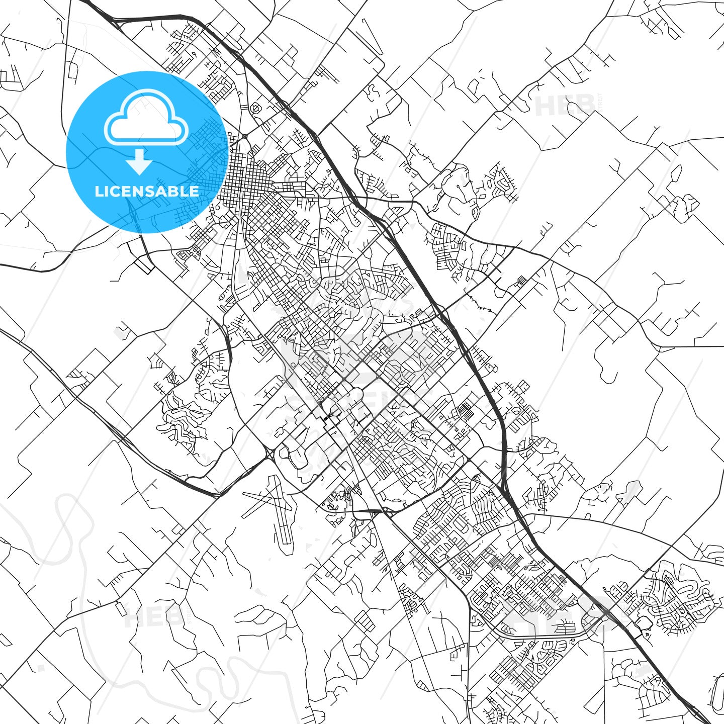 College Station, Texas - Area Map - Light - HEBSTREITS