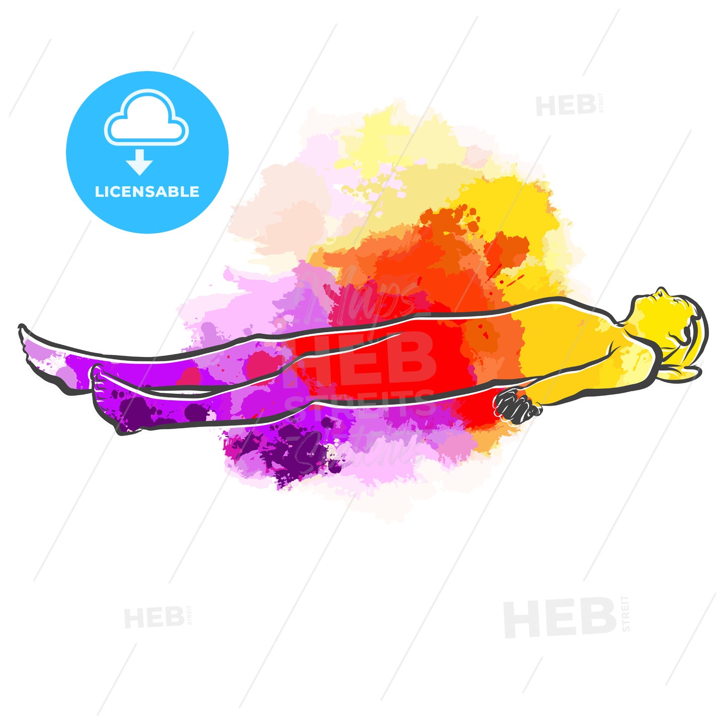 Colorful Savasana Corpse Yoga Pose