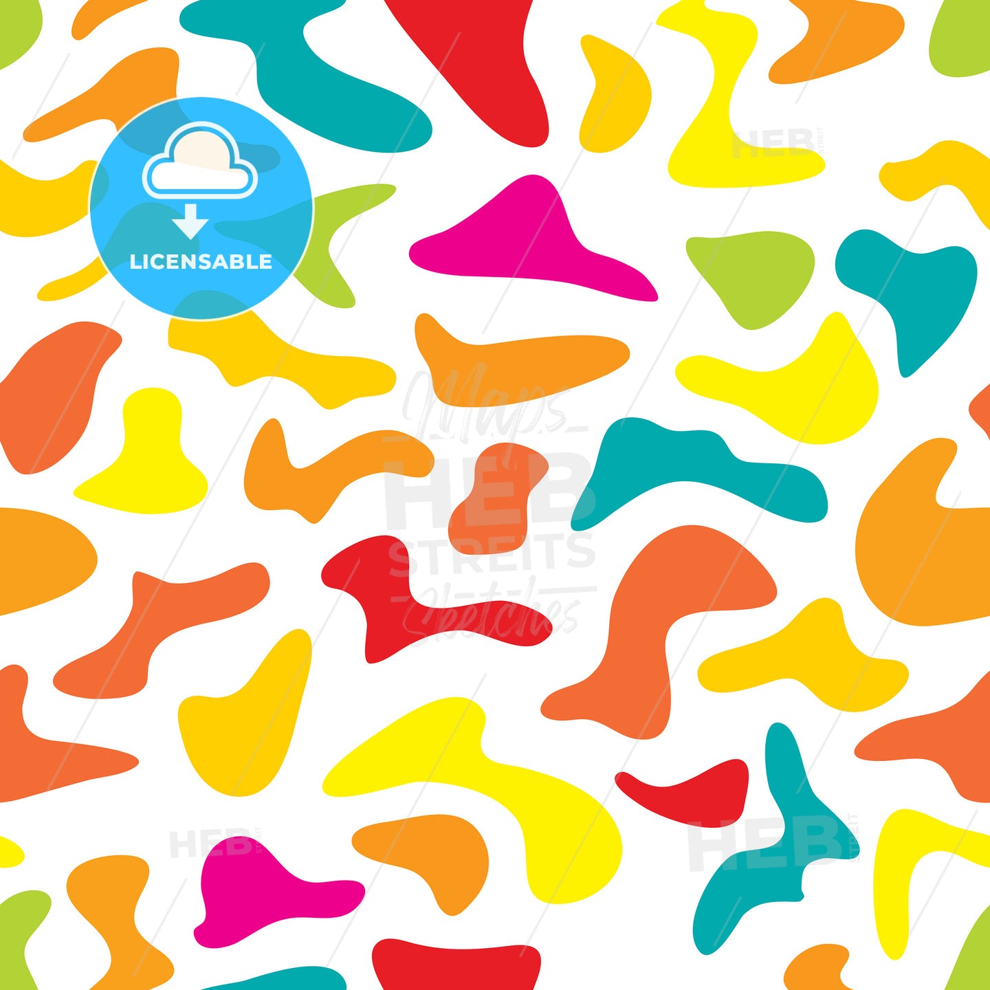 Colorful camouflage seamless pattern – instant download