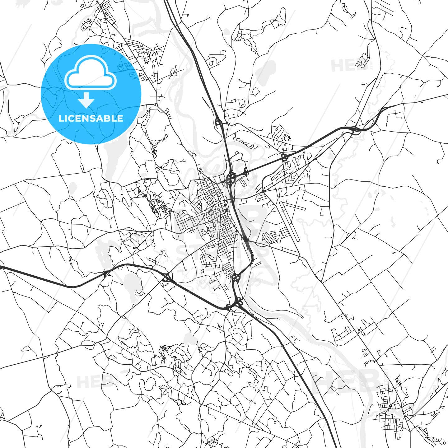 Concord, New Hampshire - Area Map - Light