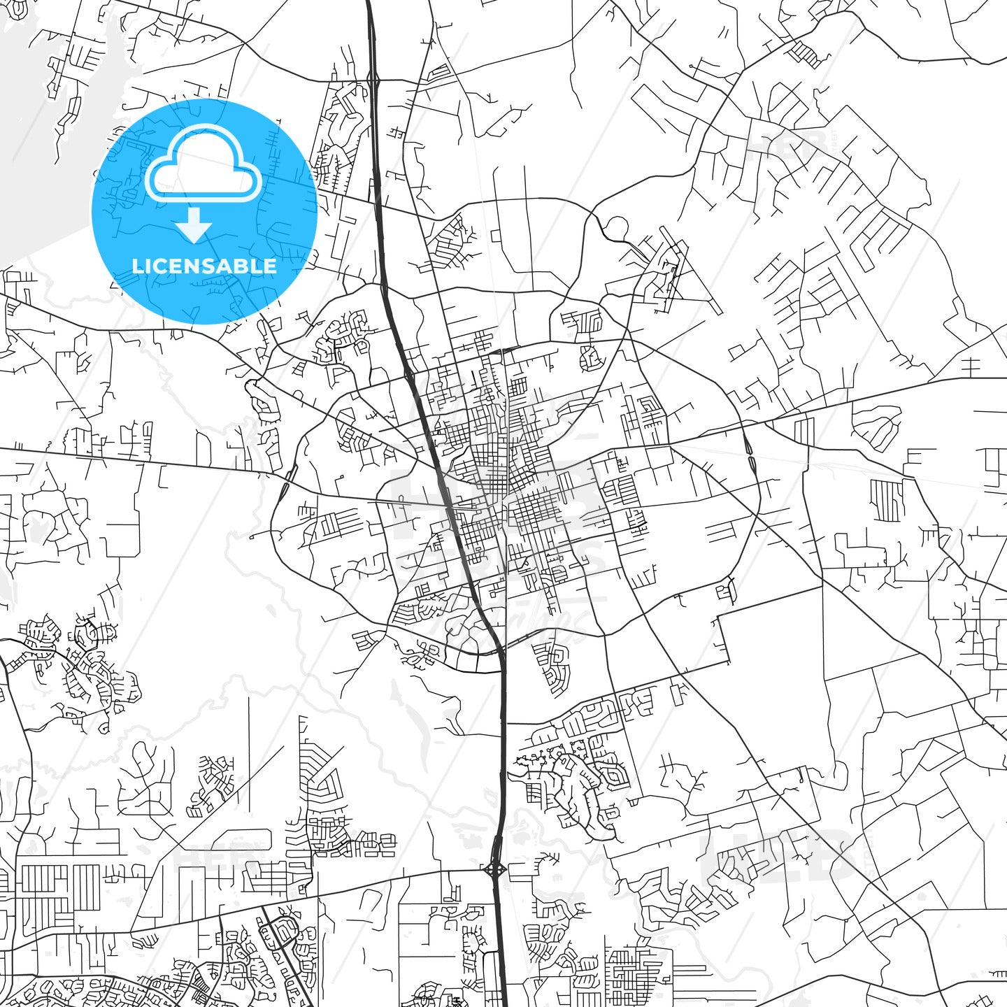 Conroe, Texas - Area Map - Light