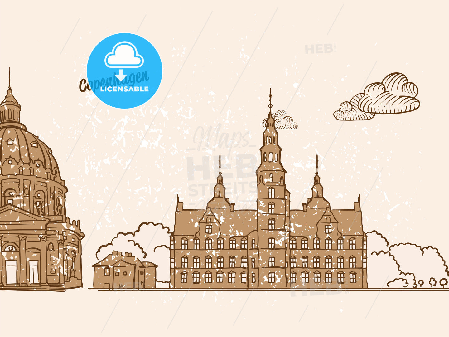 Copenhagen, Denmark, Greeting Card – instant download