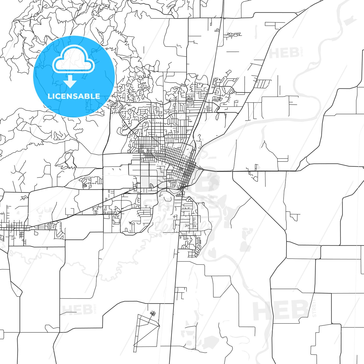 Corvallis, Oregon - Area Map - Light