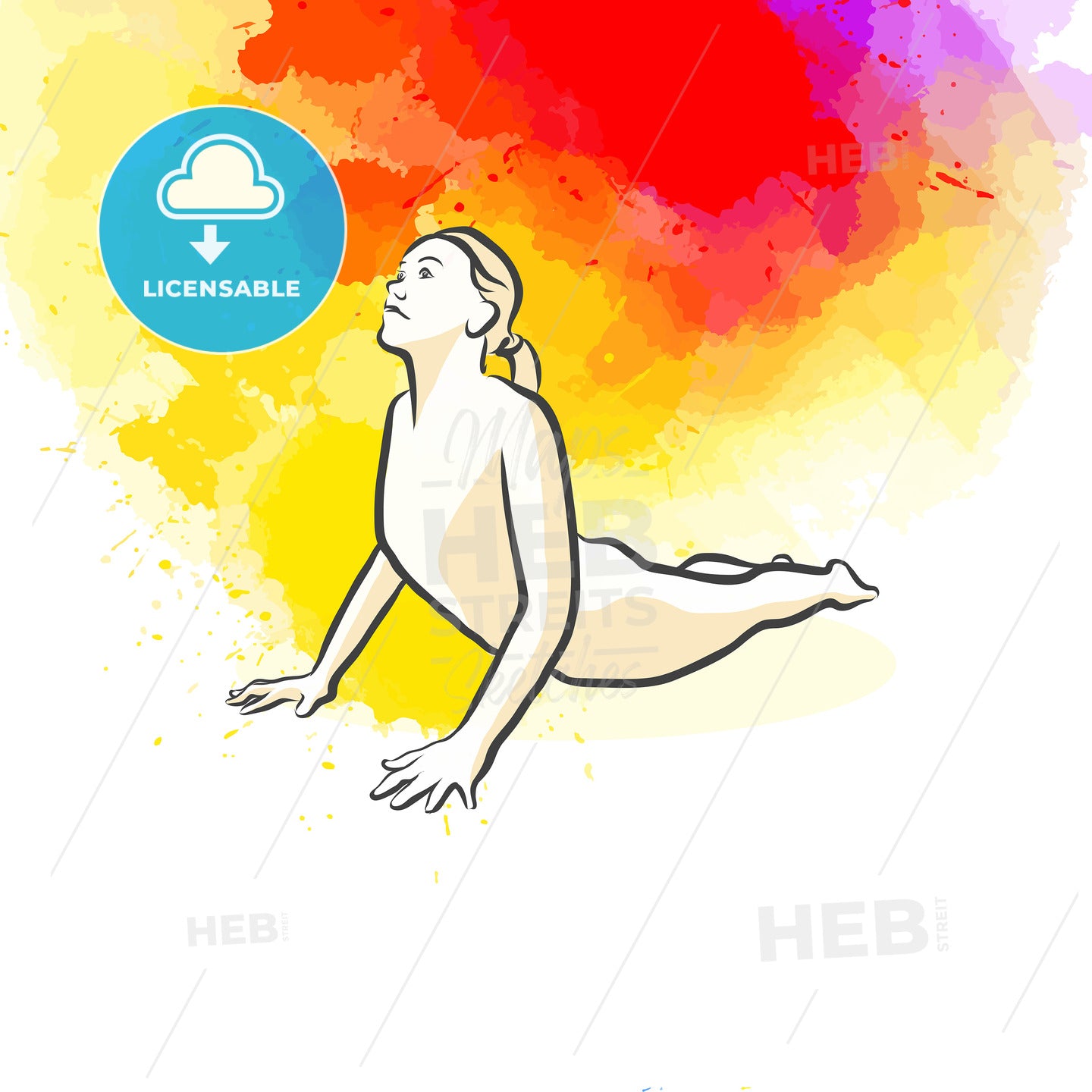 Creative Cobra Yoga Pose – instant download