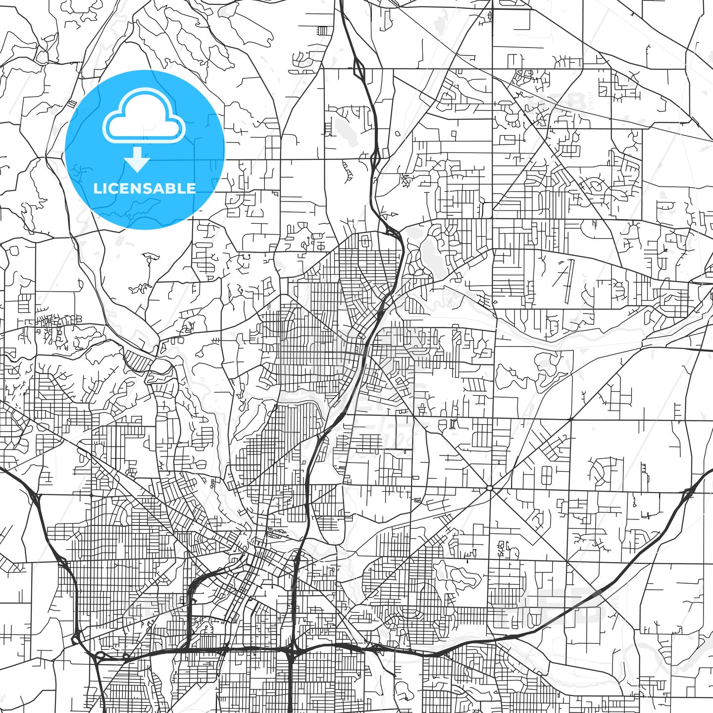 Cuyahoga Falls, Ohio - Area Map - Light