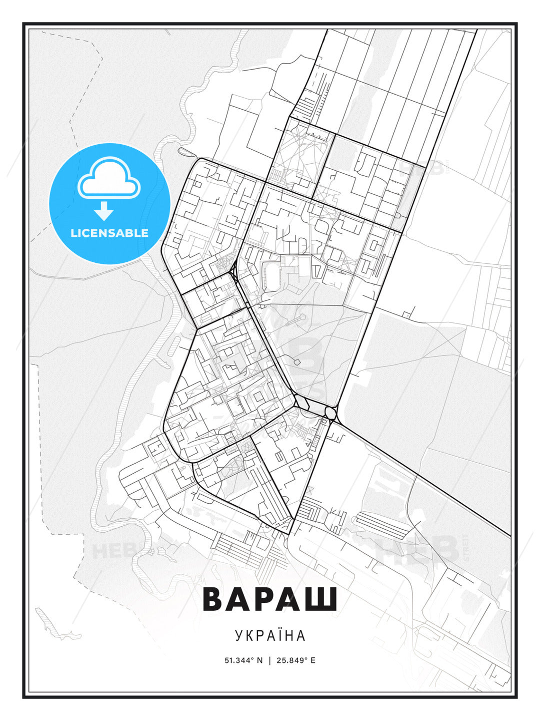 ВАРАШ / Varash, Ukraine, Modern Print Template in Various Formats - HEBSTREITS Sketches