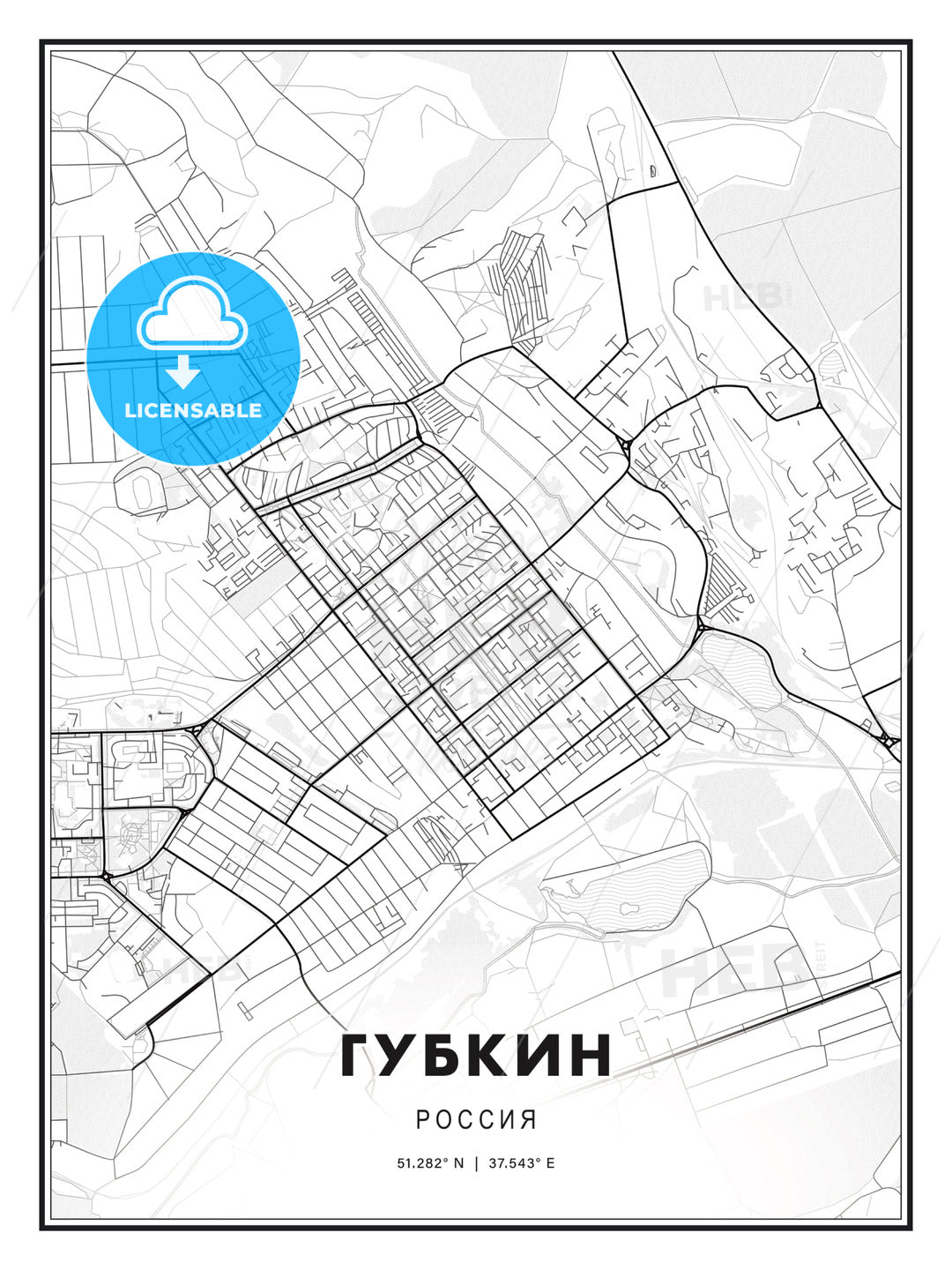 ГУБКИН / Gubkin, Russia, Modern Print Template in Various Formats - HEBSTREITS Sketches