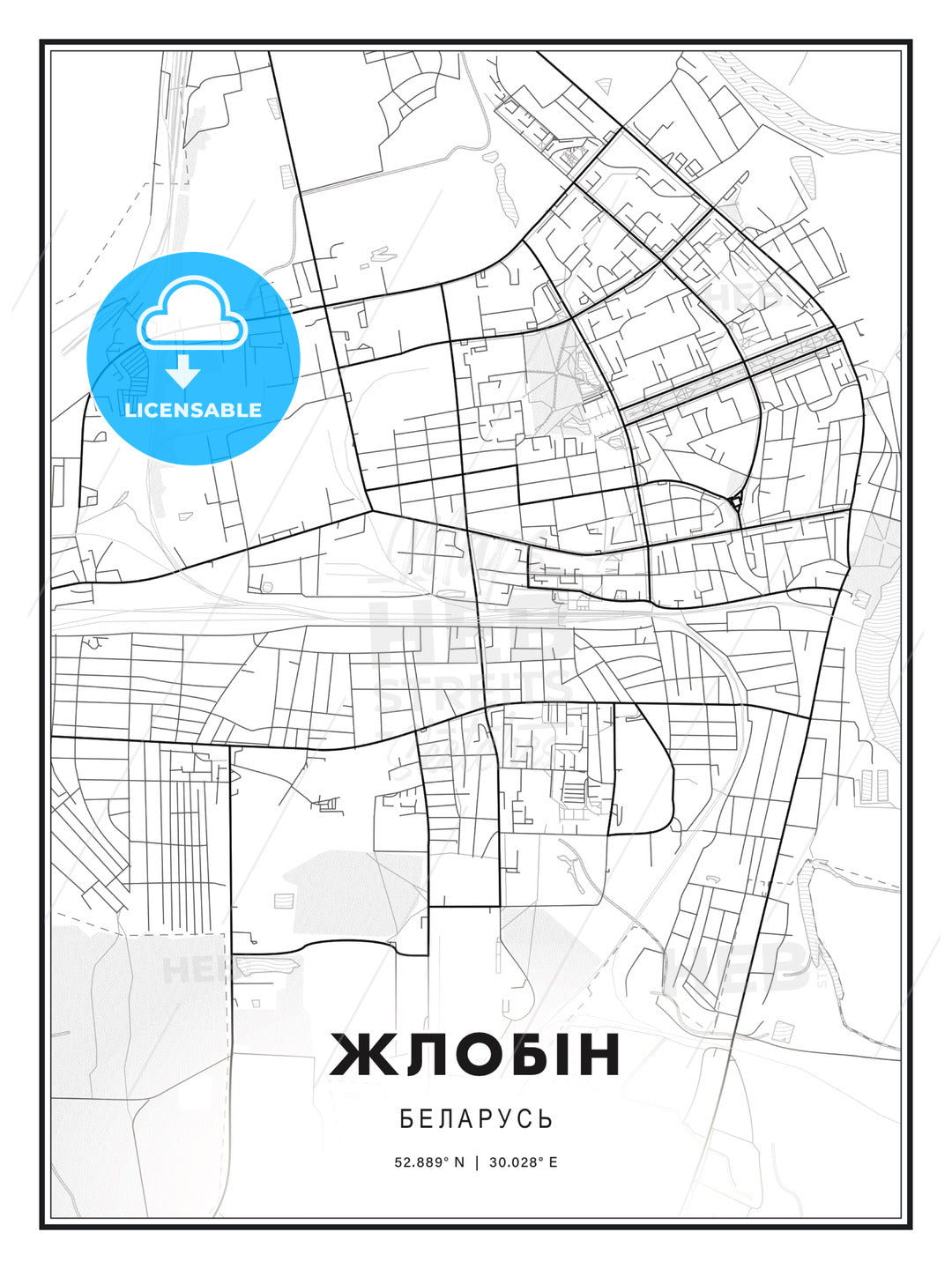 ЖЛОБІН / Zhlobin, Belarus, Modern Print Template in Various Formats - HEBSTREITS Sketches