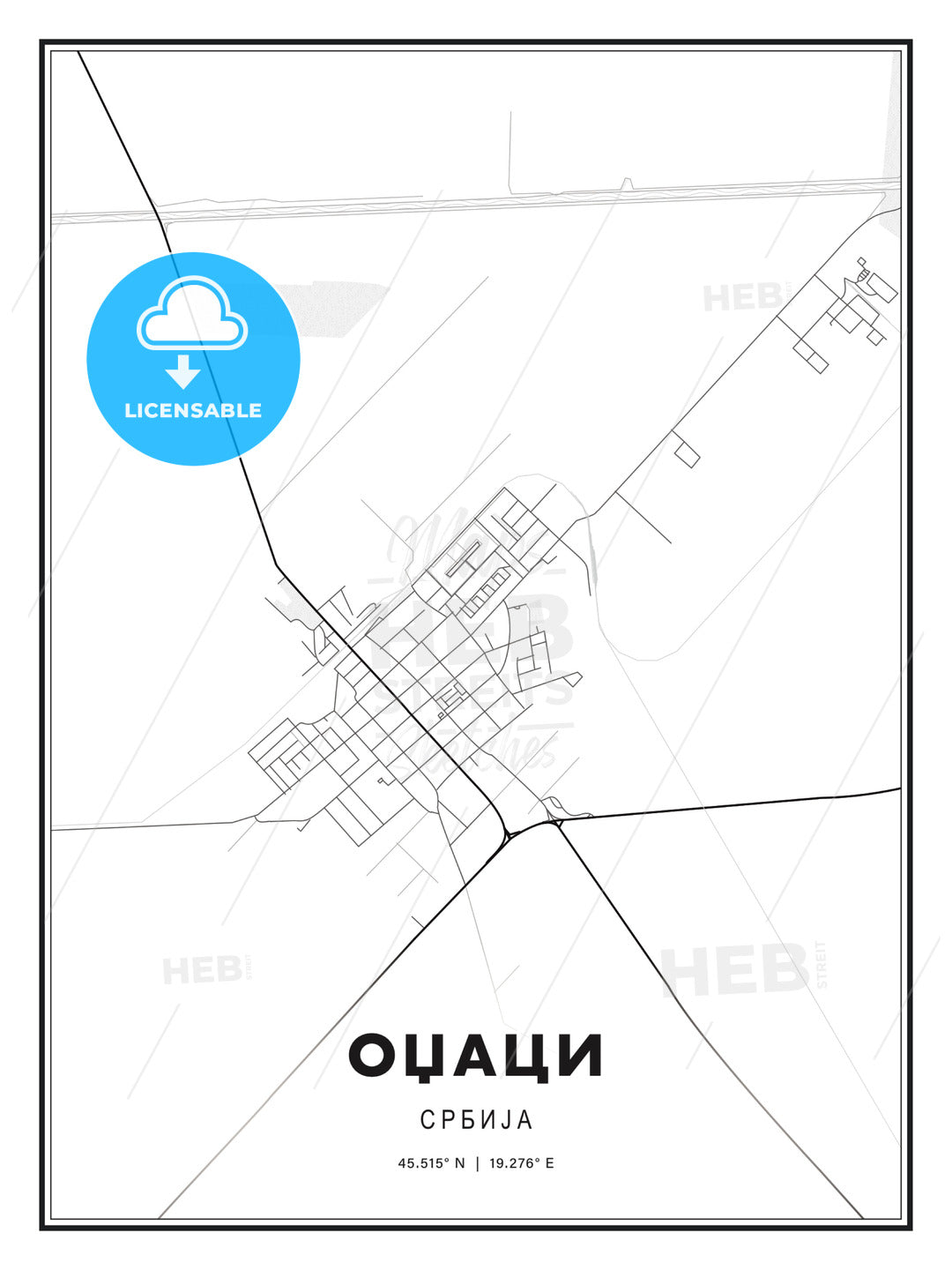 ОЏАЦИ / Odžaci, Serbia, Modern Print Template in Various Formats - HEBSTREITS Sketches