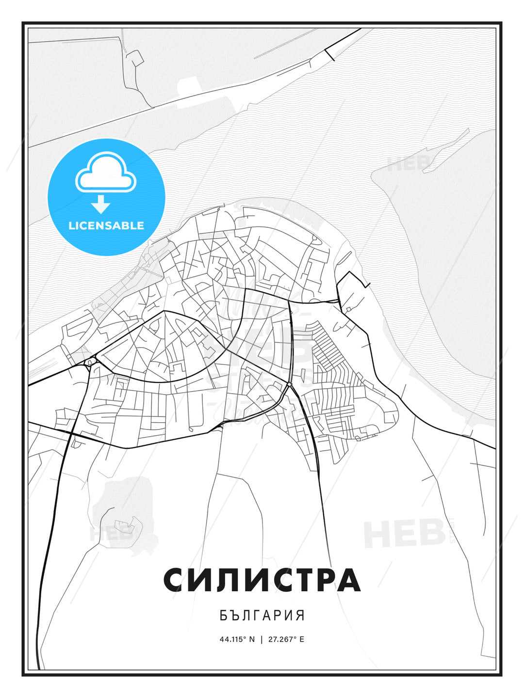 СИЛИСТРА / Silistra, Bulgaria, Modern Print Template in Various Formats - HEBSTREITS Sketches