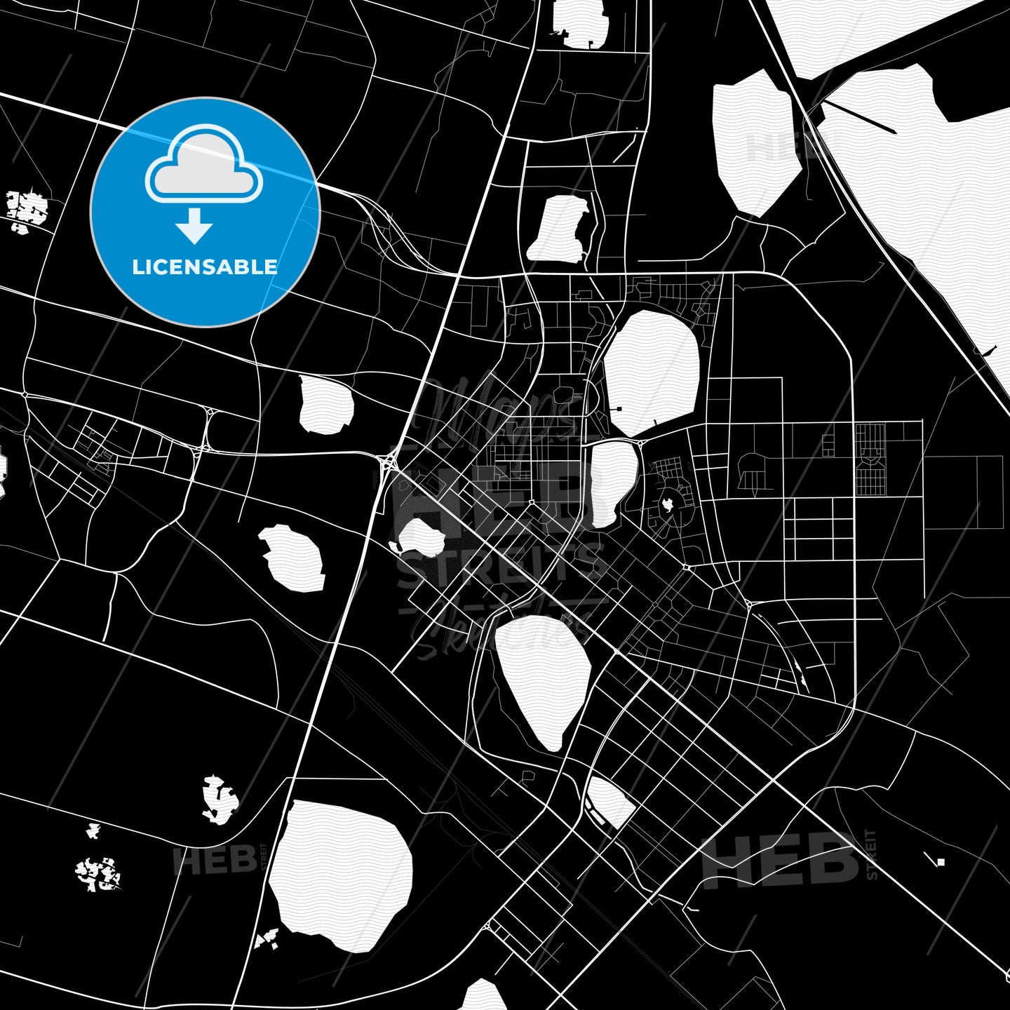 Daqing, China PDF map