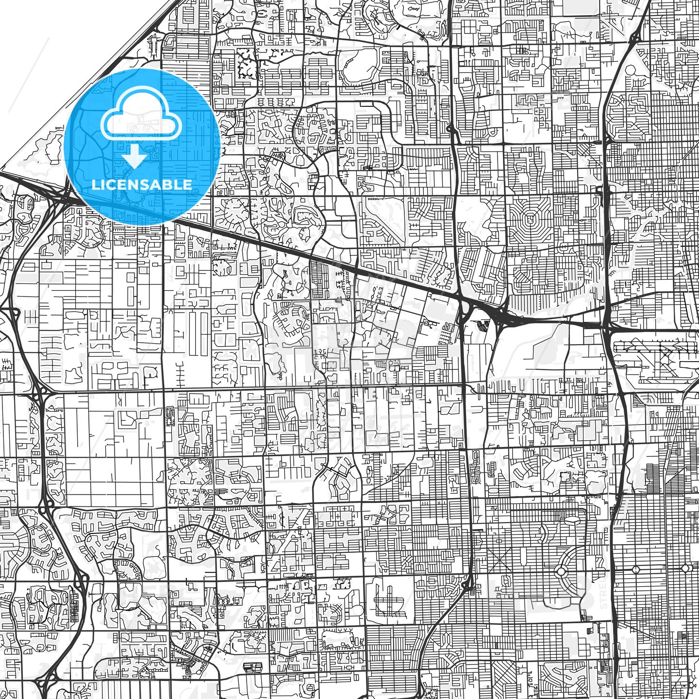 Davie, Florida - Area Map - Light