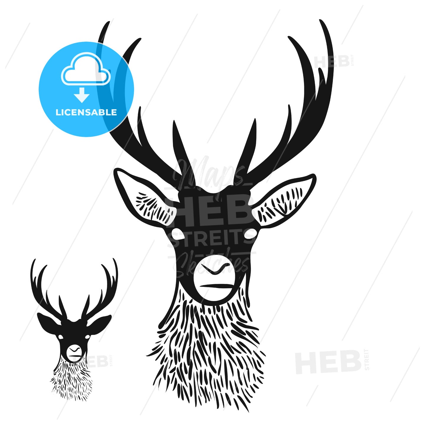 Deer Head Silhouette – instant download