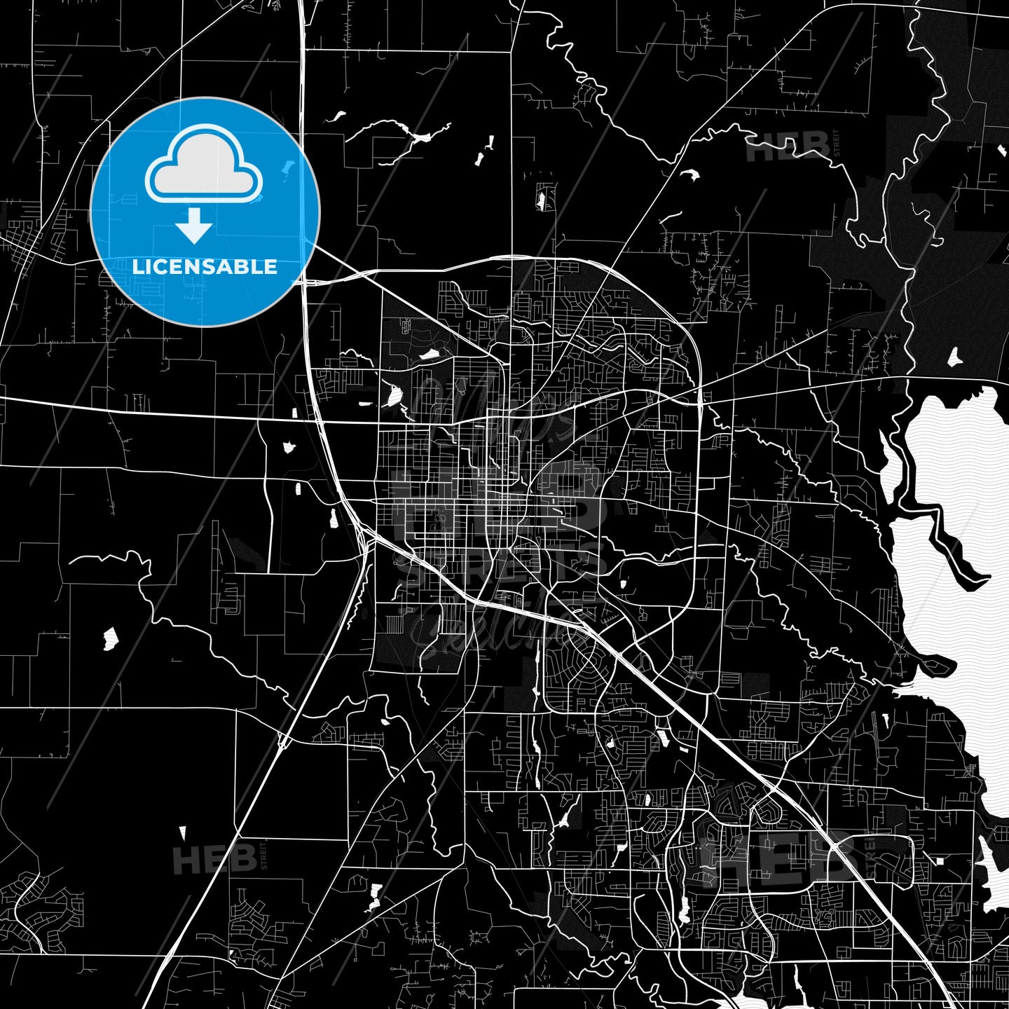 Denton, Texas, United States, PDF map