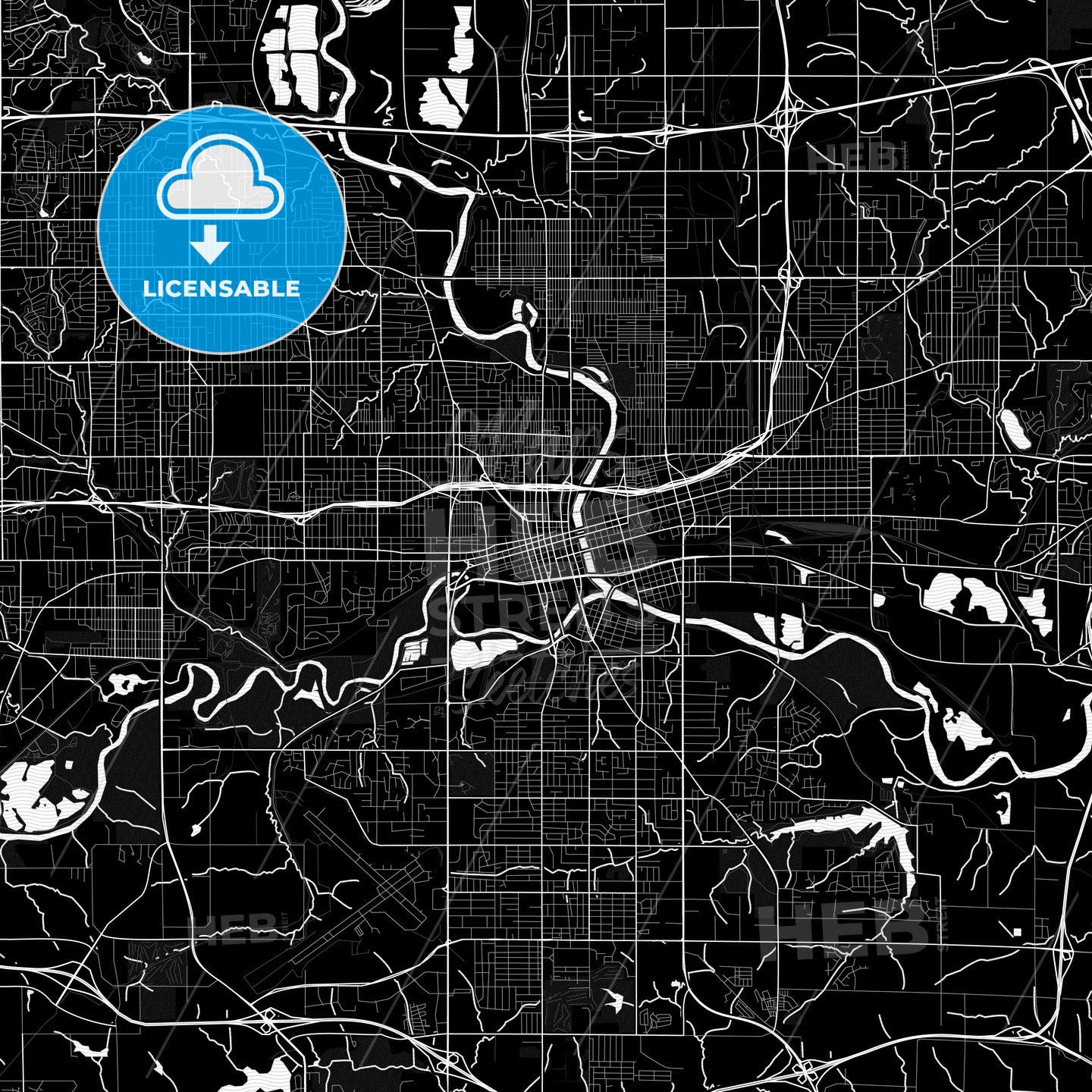 Des Moines, Iowa, United States, PDF map