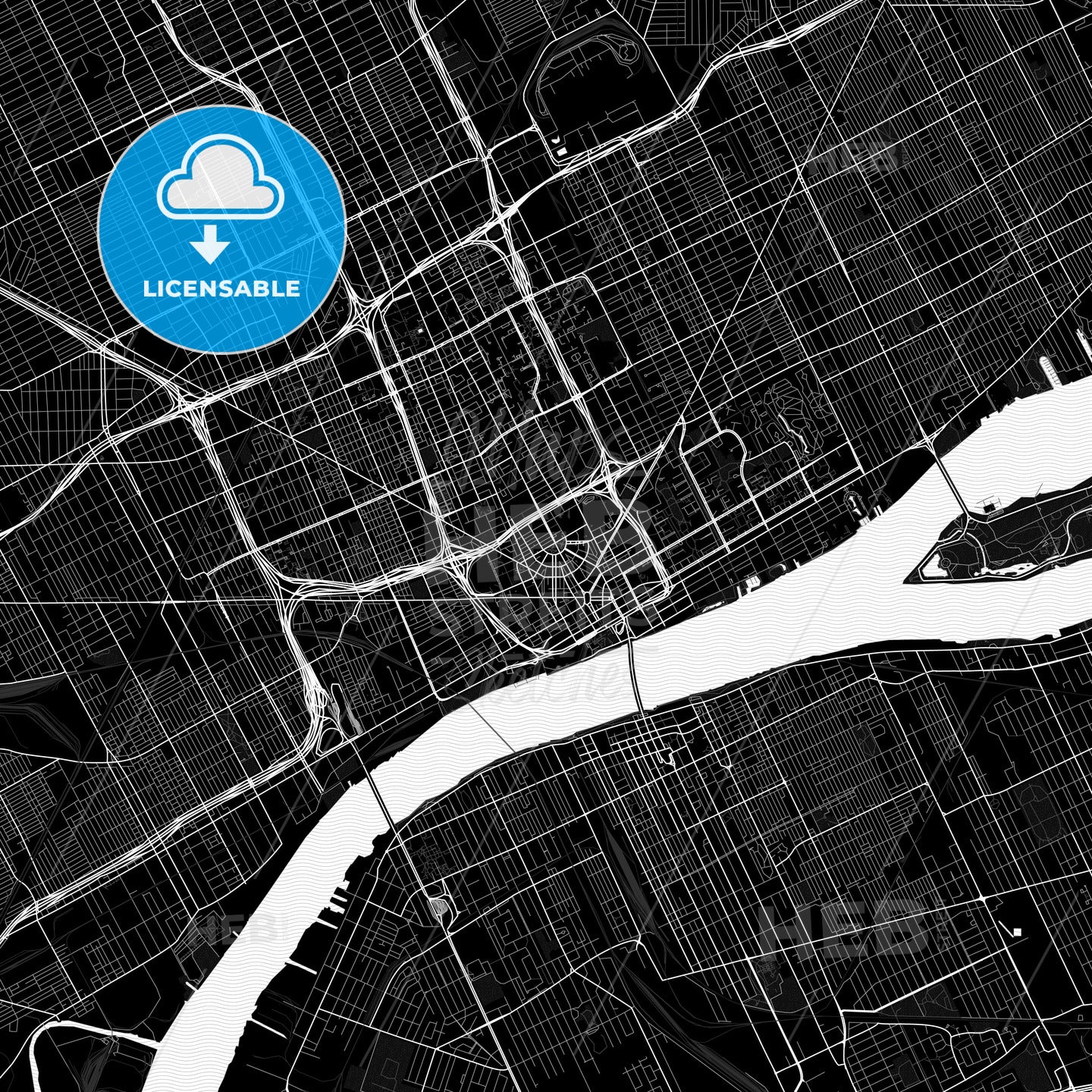 Detroit, Michigan, United States, PDF map