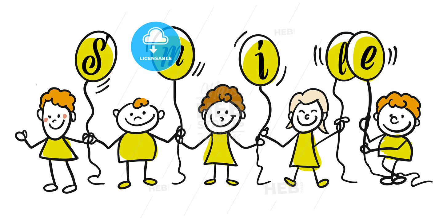 Dont worry be happy doodle kids – instant download