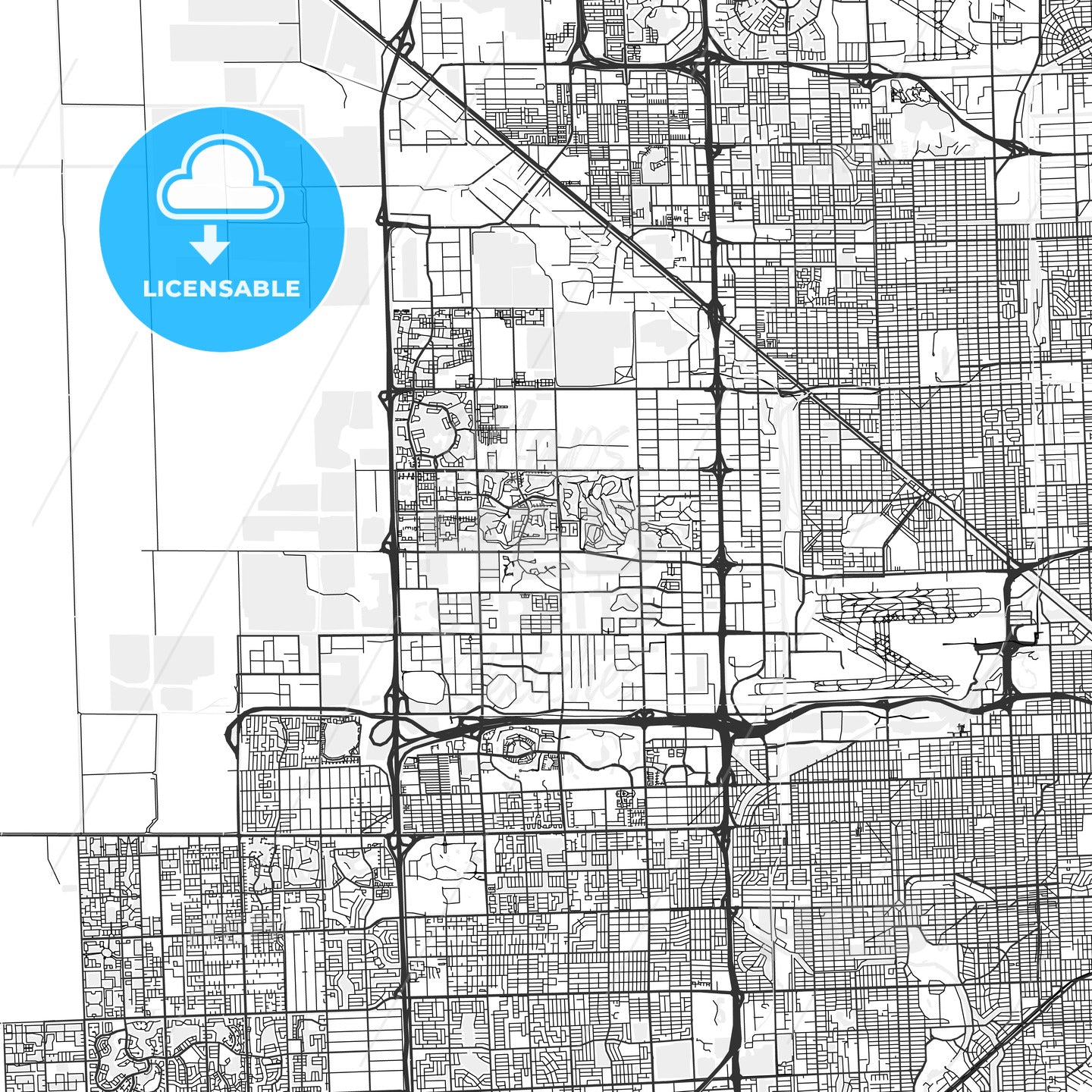Doral, Florida - Area Map - Light