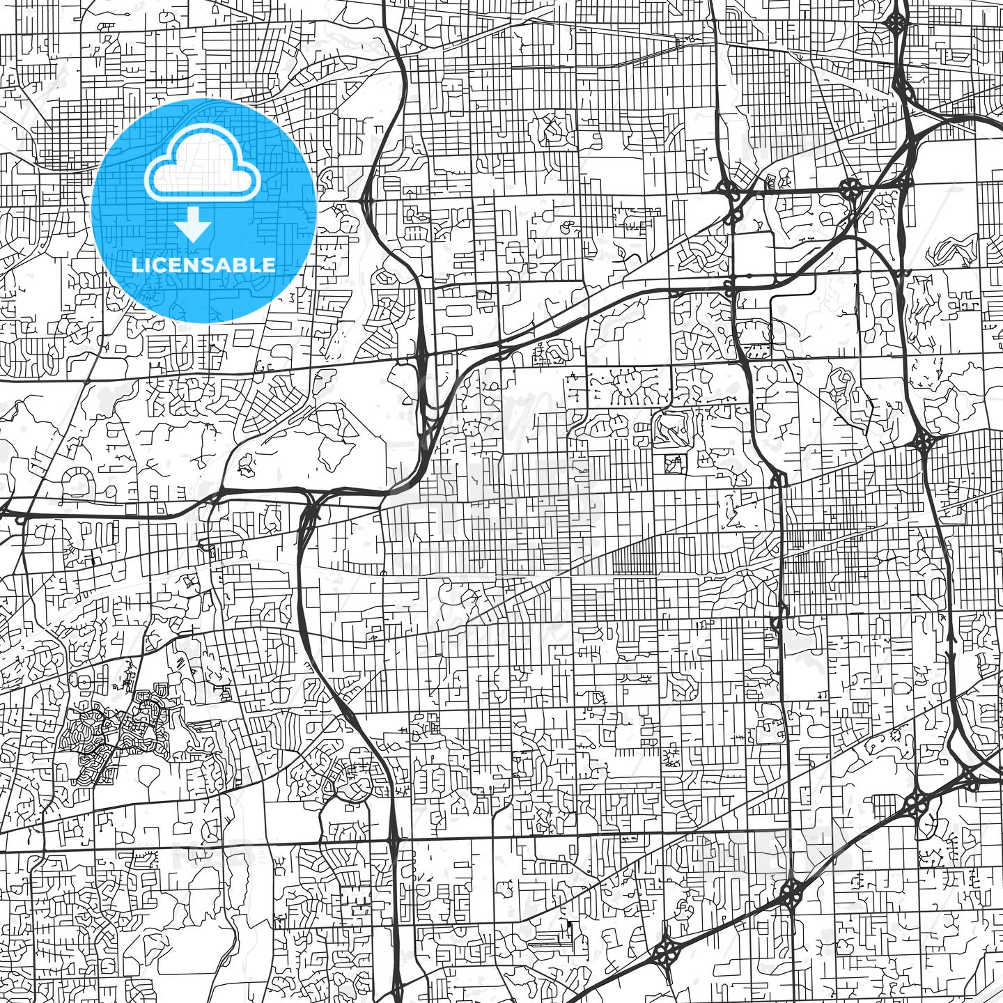 Downers Grove, Illinois - Area Map - Light