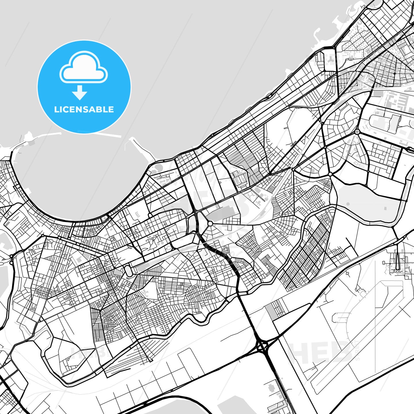 Downtown map of Alexandria, Egypt