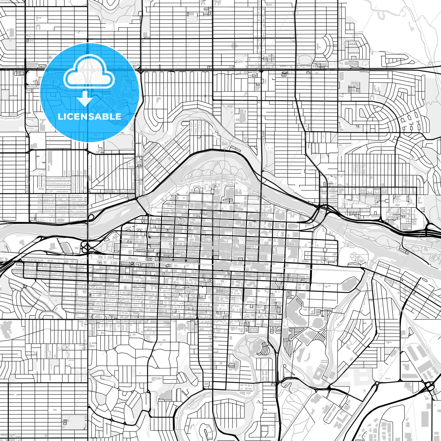 Downtown map of Calgary, Canada