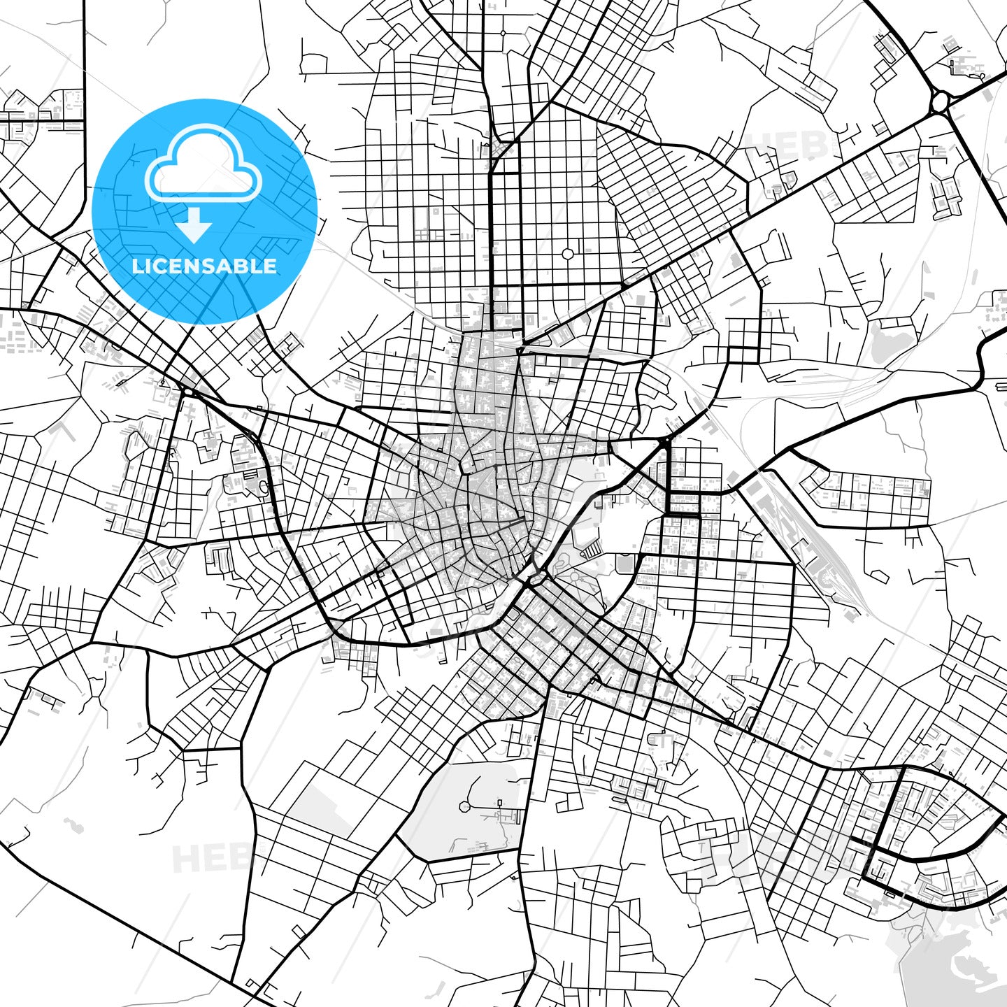 Downtown map of Camagüey, Cuba