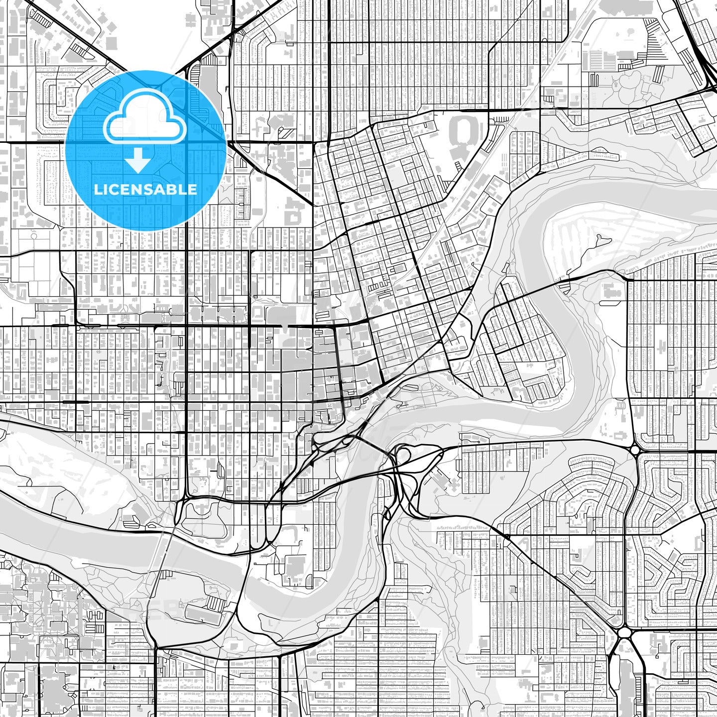 Downtown map of Edmonton, Canada