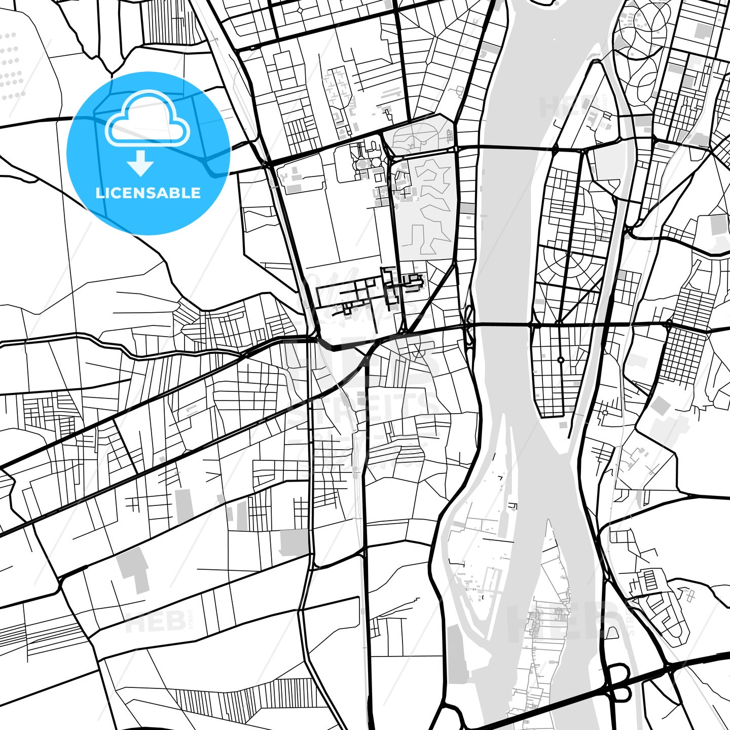 Downtown map of Giza, Egypt